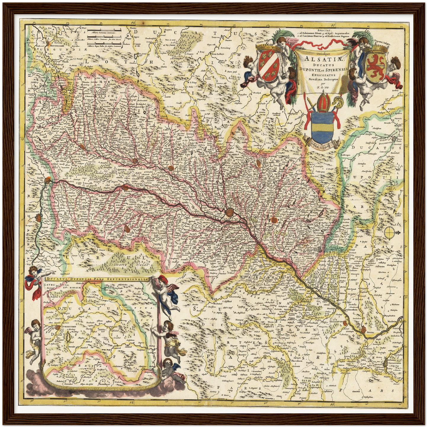 Historische Landkarte Elsass um 1647
