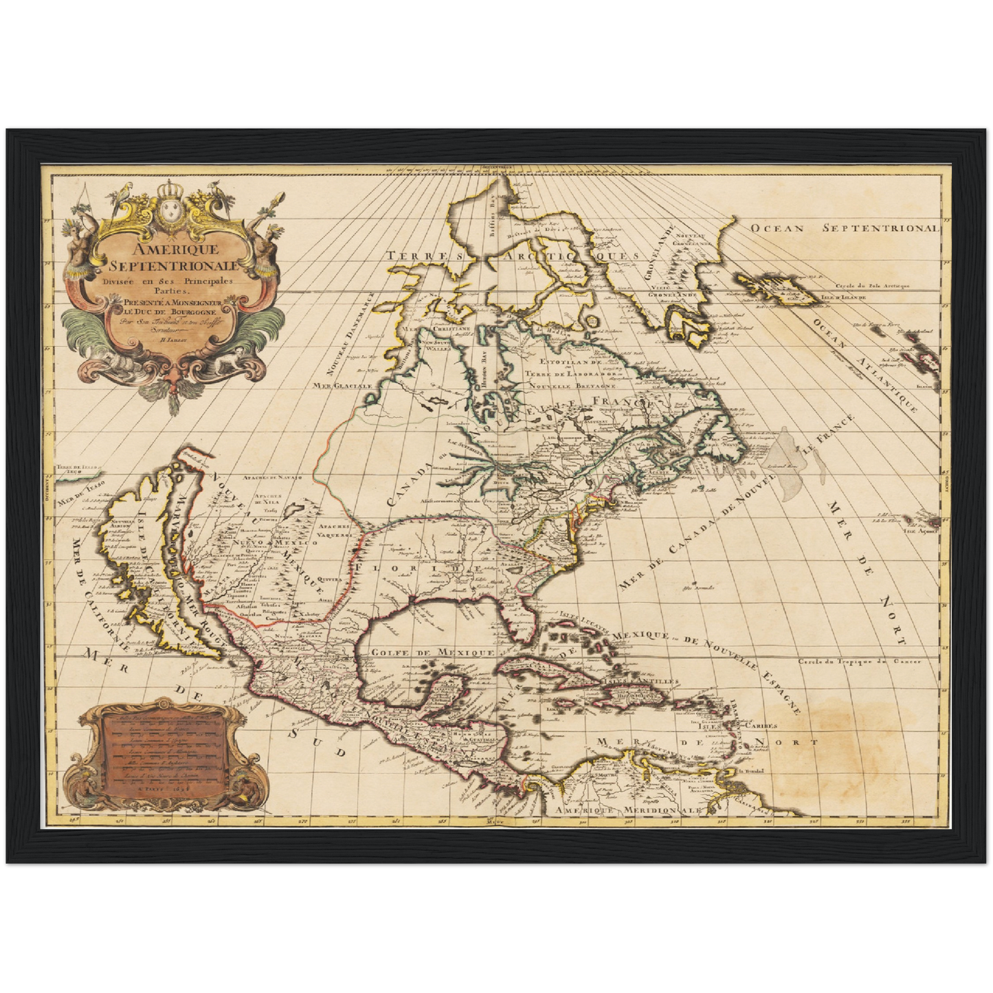 Historische Landkarte Nordamerika um 1694