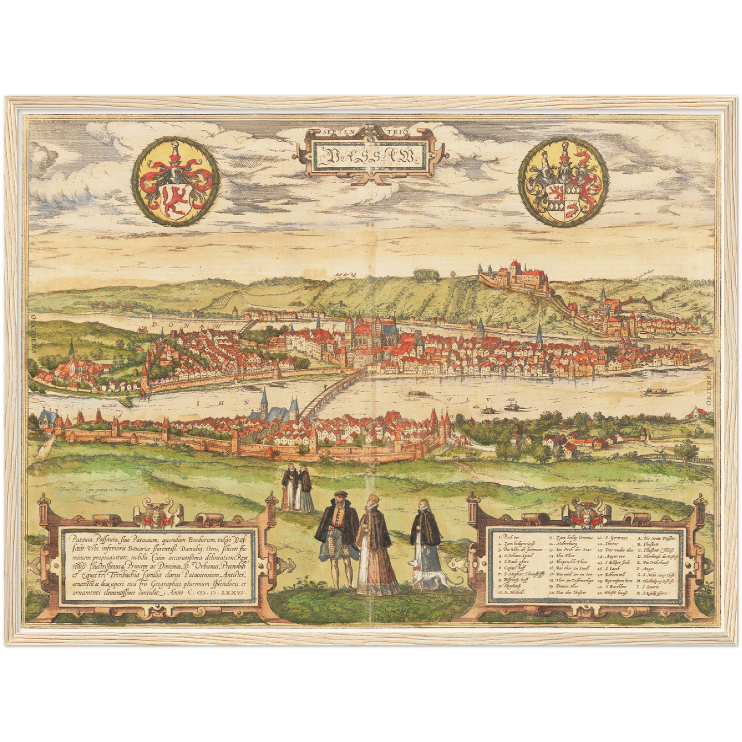 Historische Stadtansicht Passau um 1582