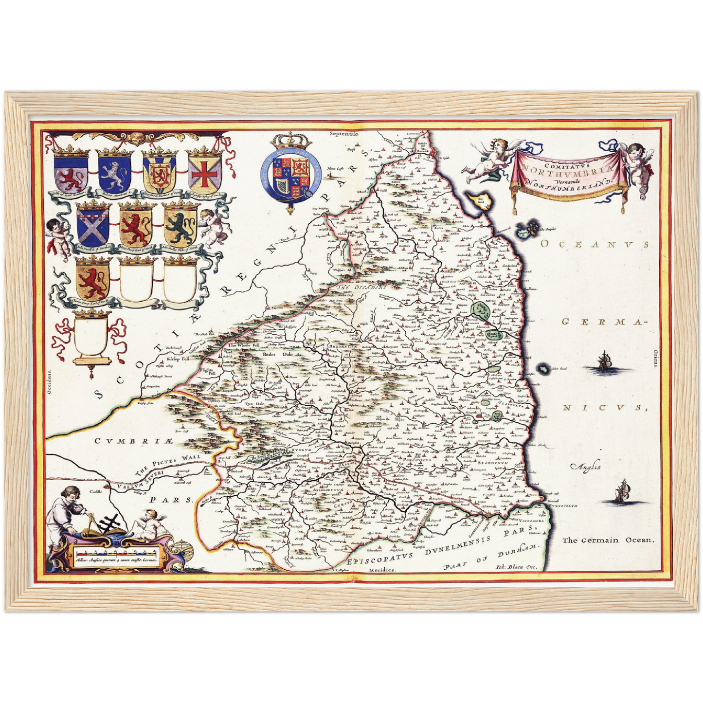 Historische Landkarte Northumberland um 1646