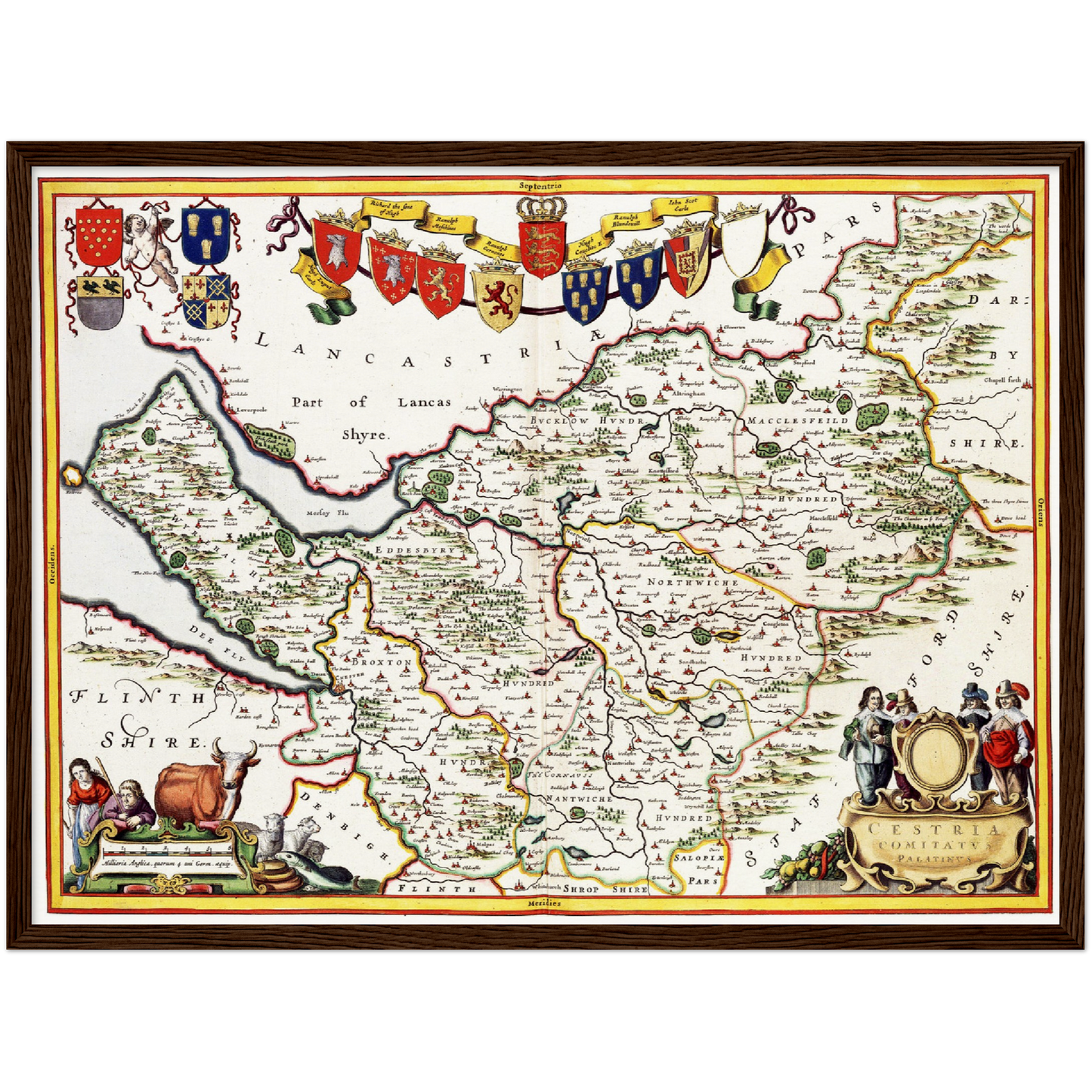 Historische Landkarte Cheshire um 1646