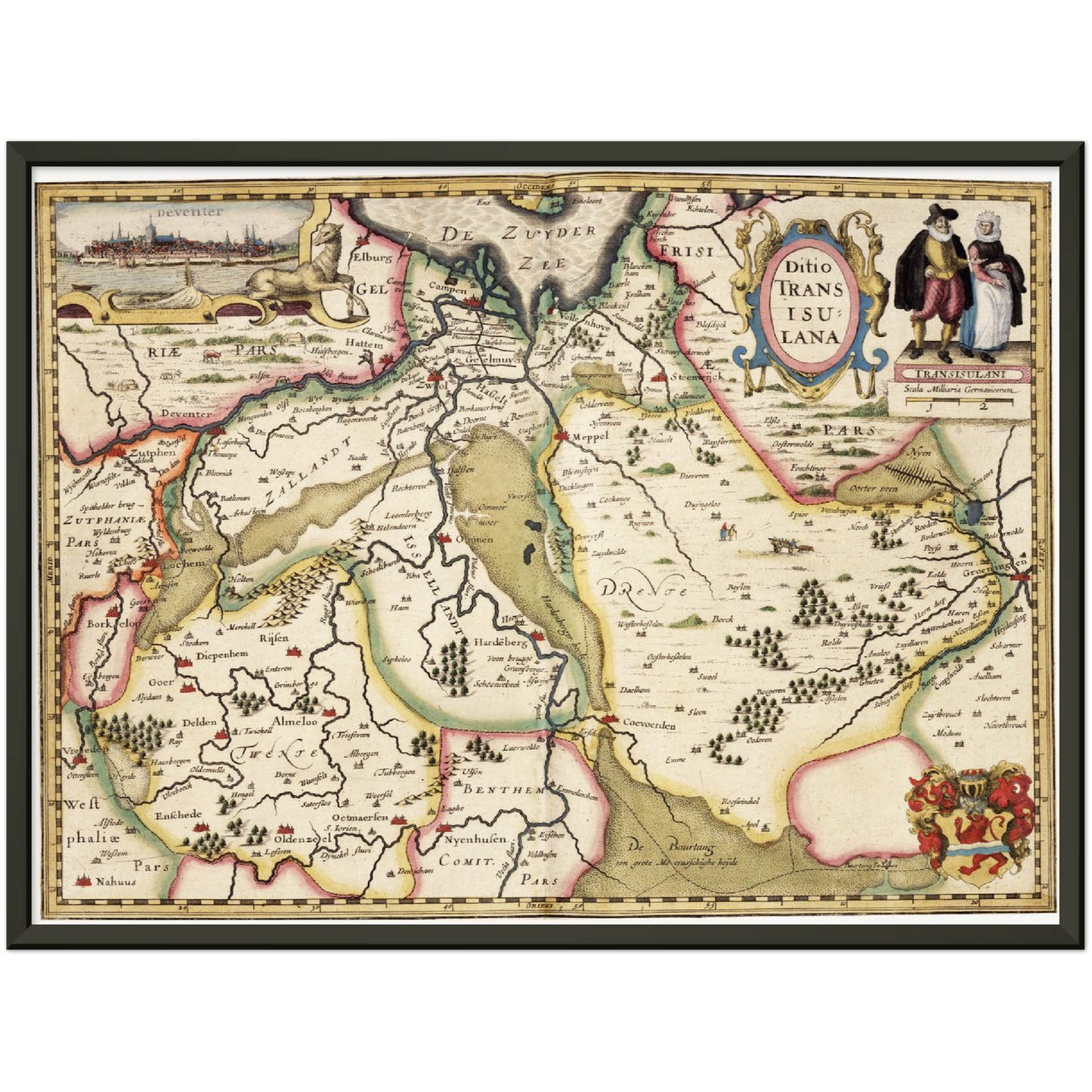 Historische Landkarte Provinz Overijssel um 1617