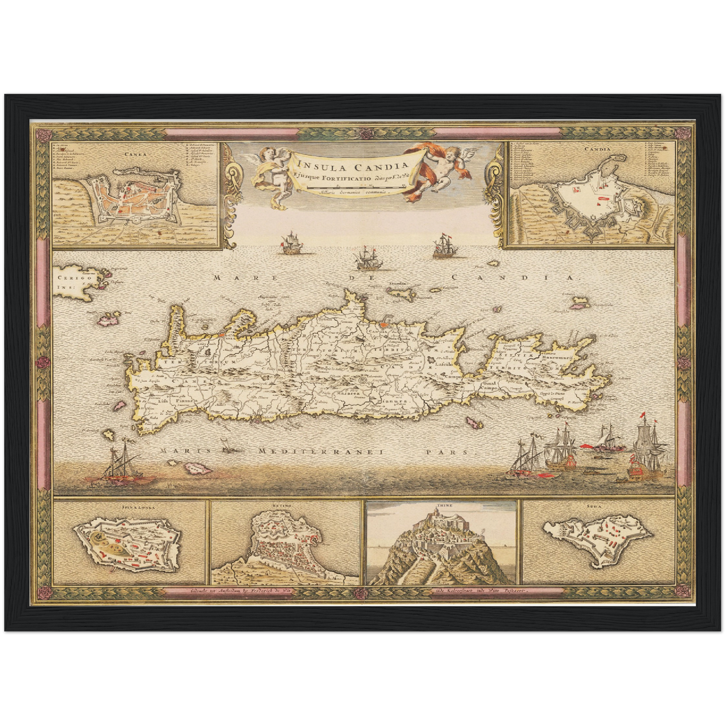 Historische Landkarte Kreta um 1698