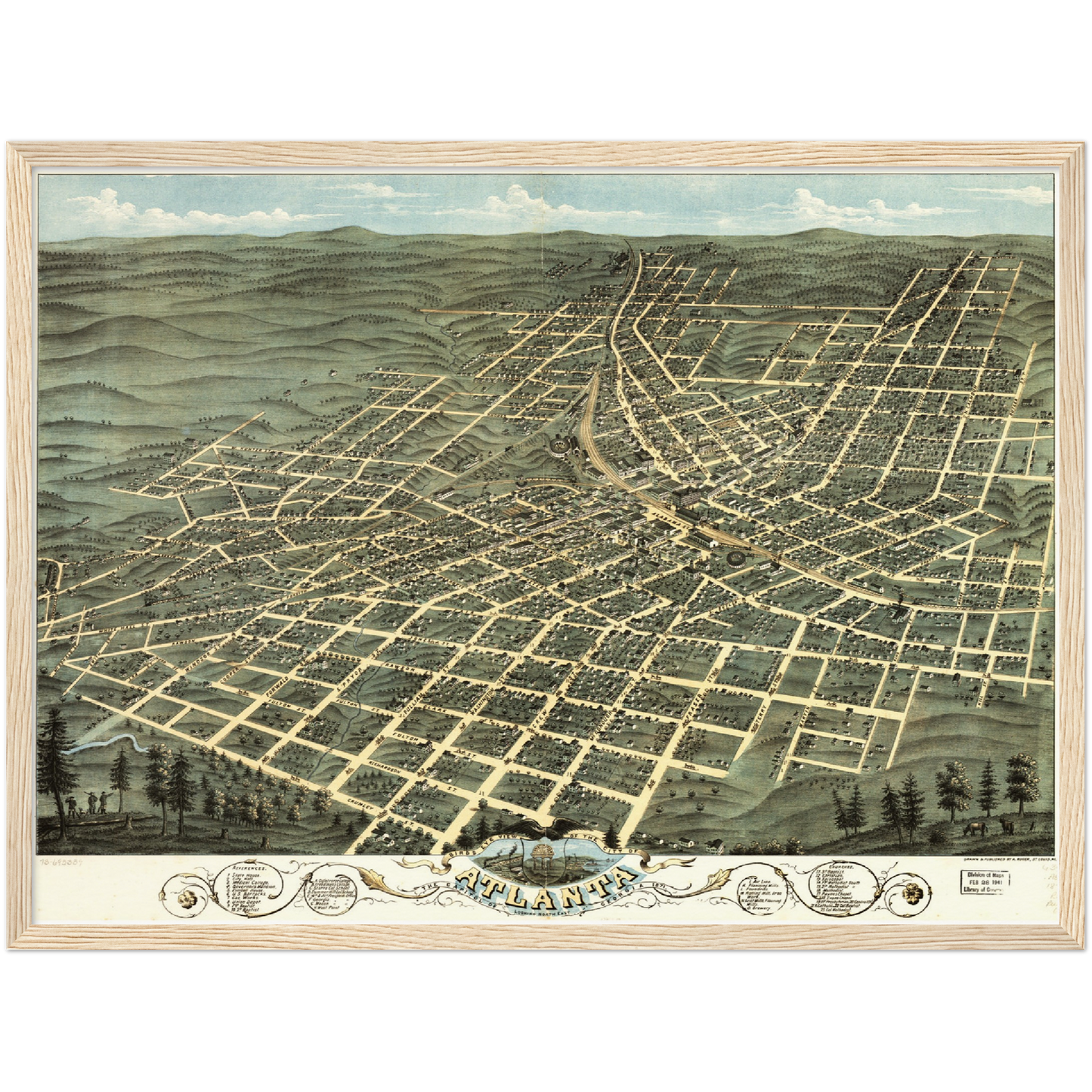 Historische Stadtansicht Atlanta um 1871