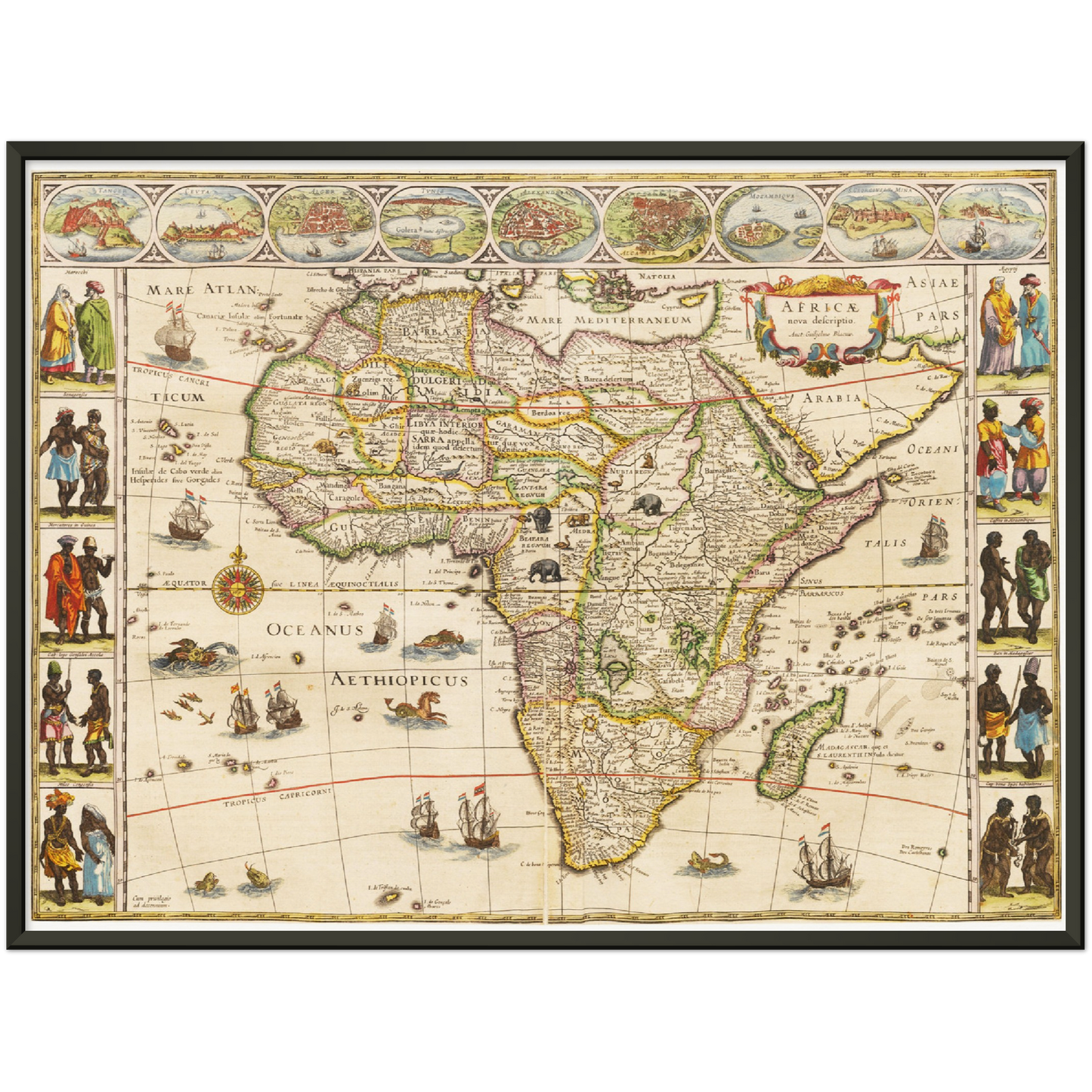 Historische Landkarte Afrika um 1635
