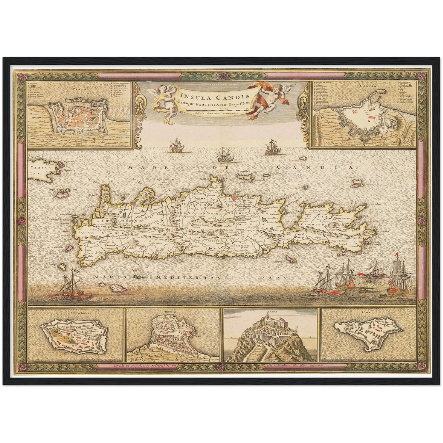 Historische Landkarte Kreta um 1698