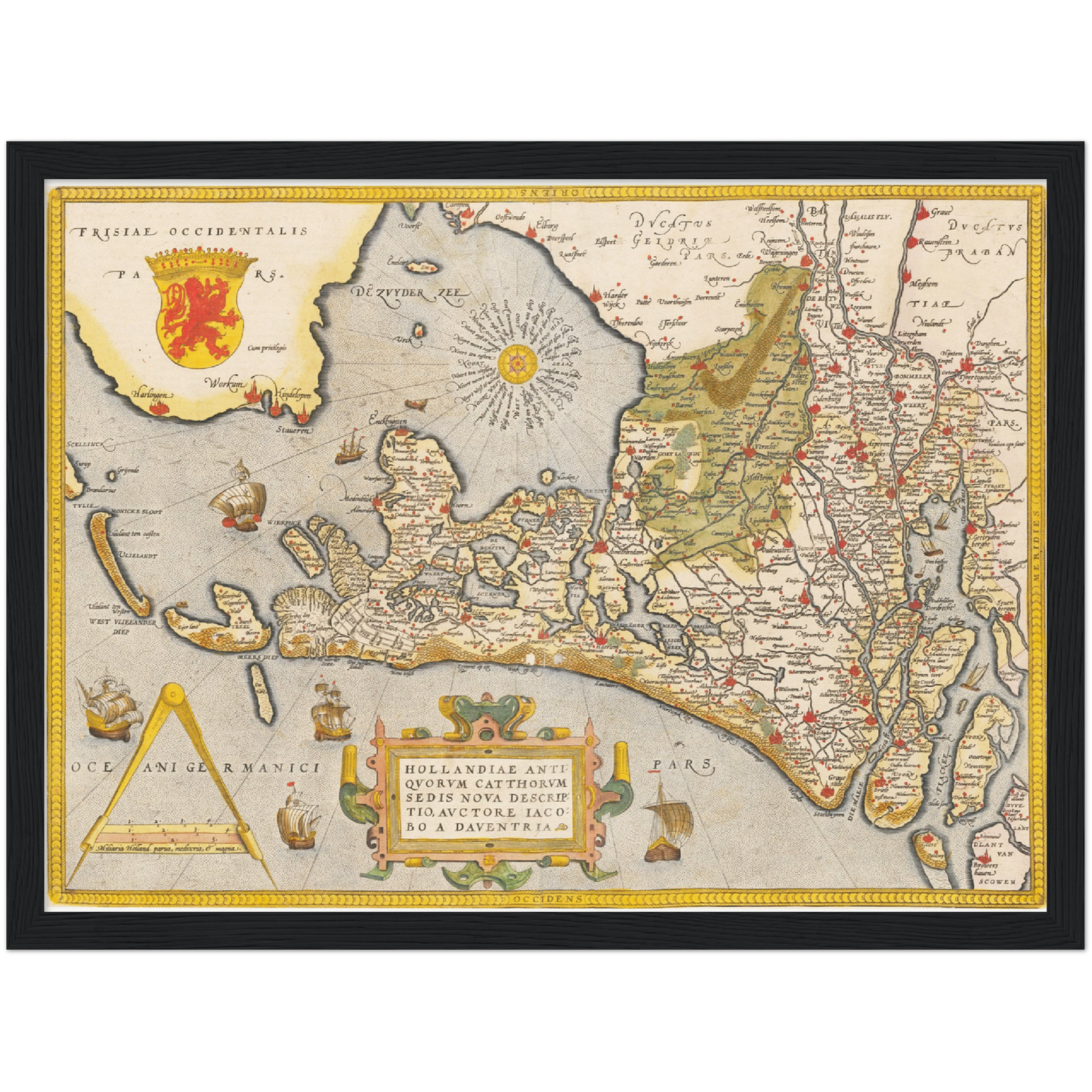 Historische Landkarte Provinz Holland um 1609