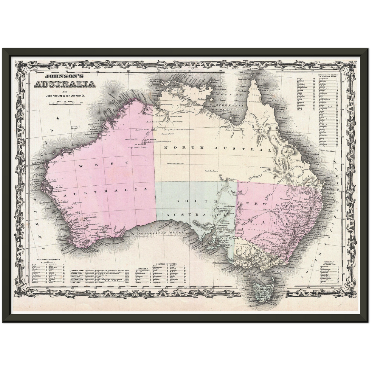 Historische Landkarte Australien um 1861