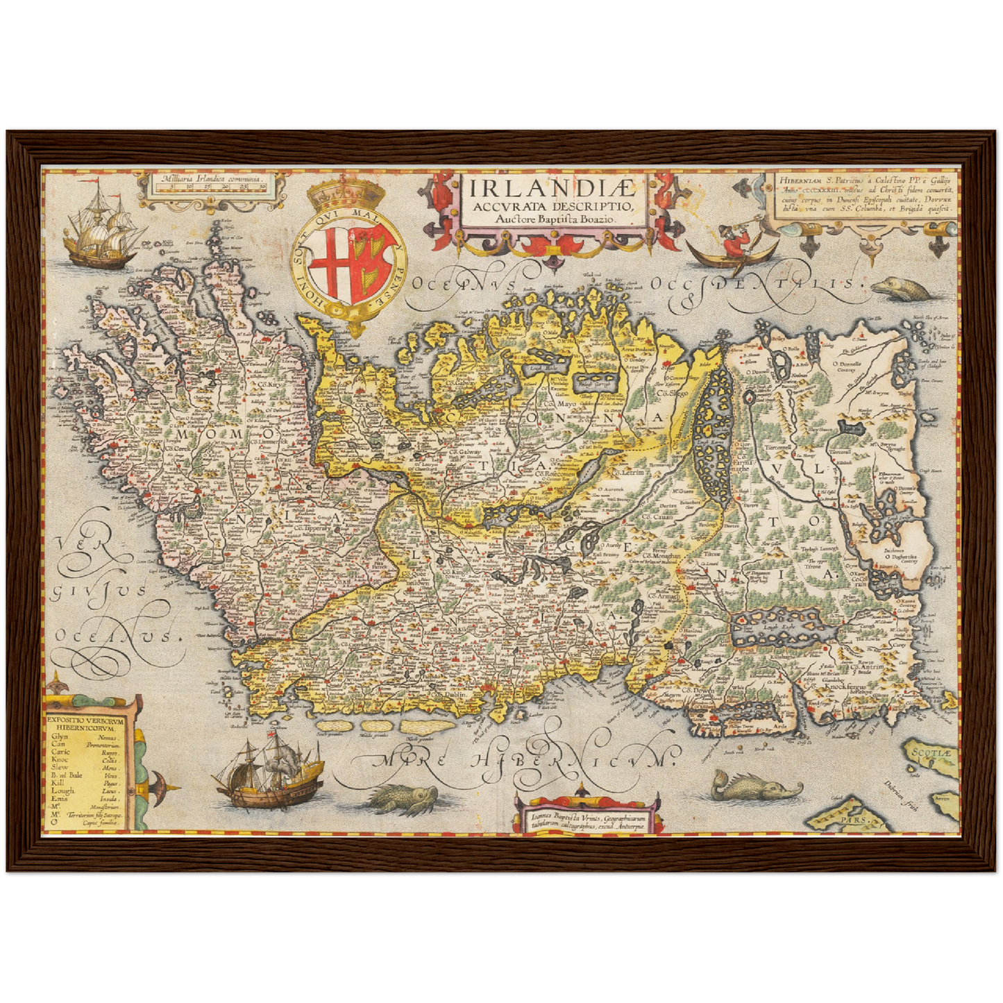 Historische Landkarte Irland um 1609
