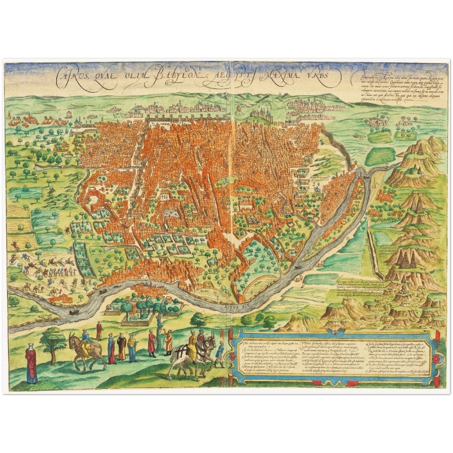 Historischer Stadtplan Kairo um 1572