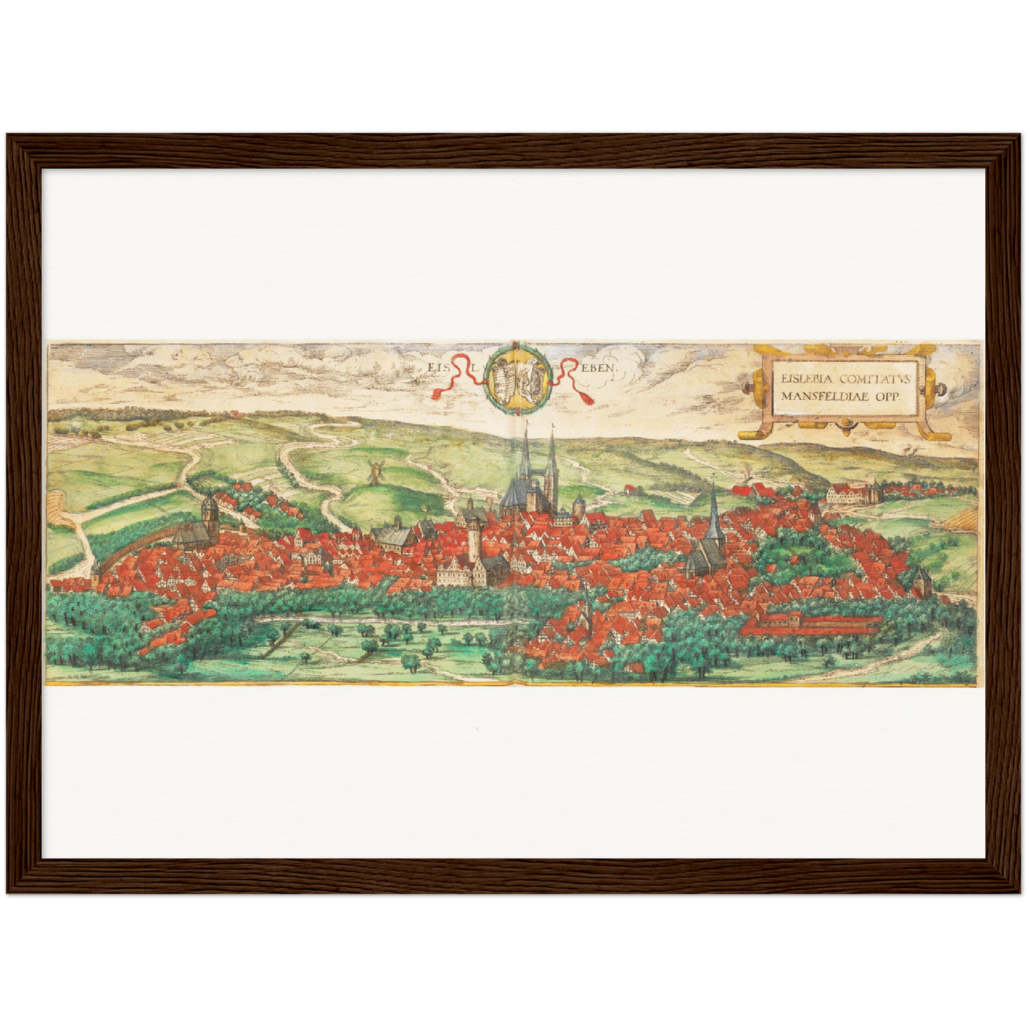 Historische Stadtansicht Eisleben um 1592