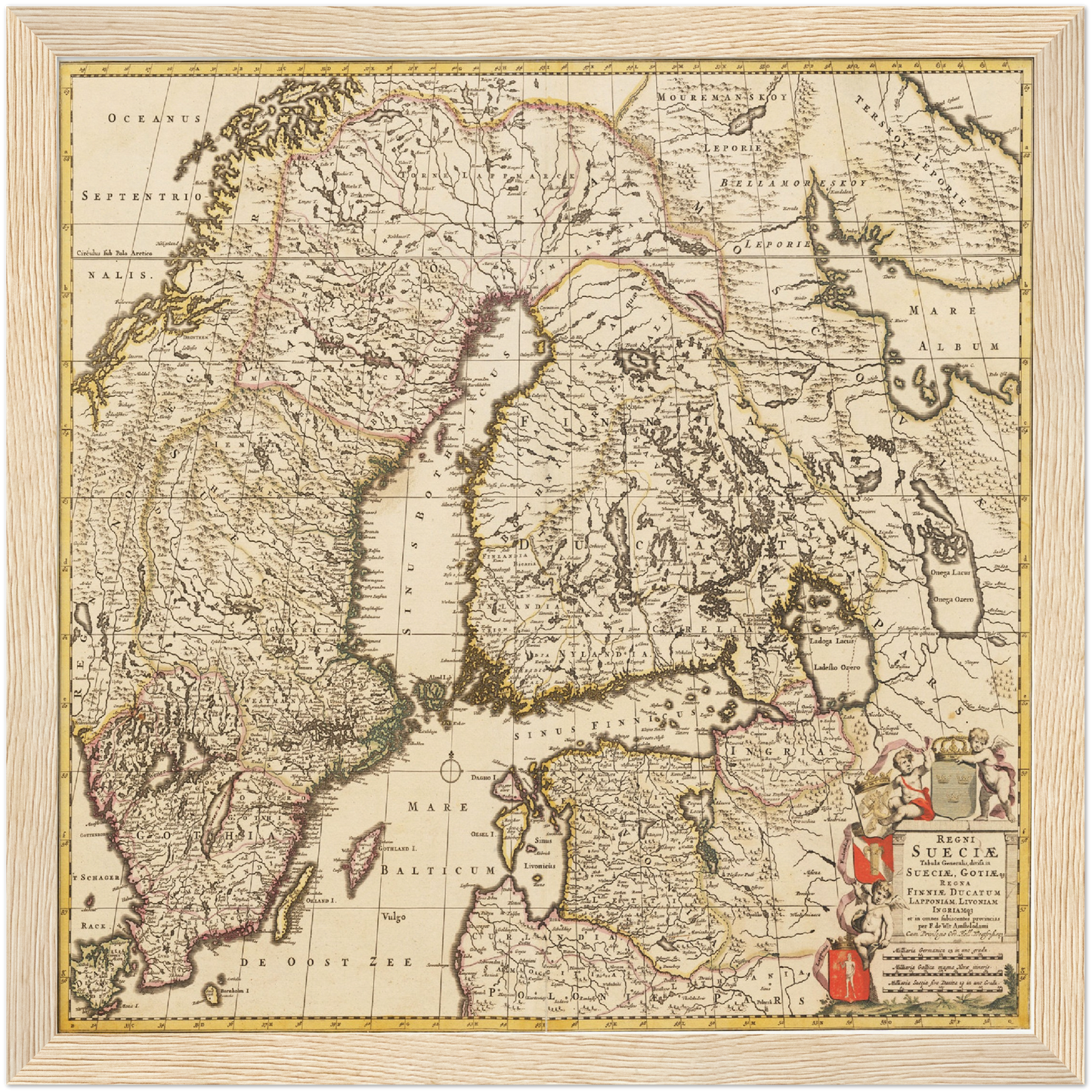 Historische Landkarte Schweden um 1698