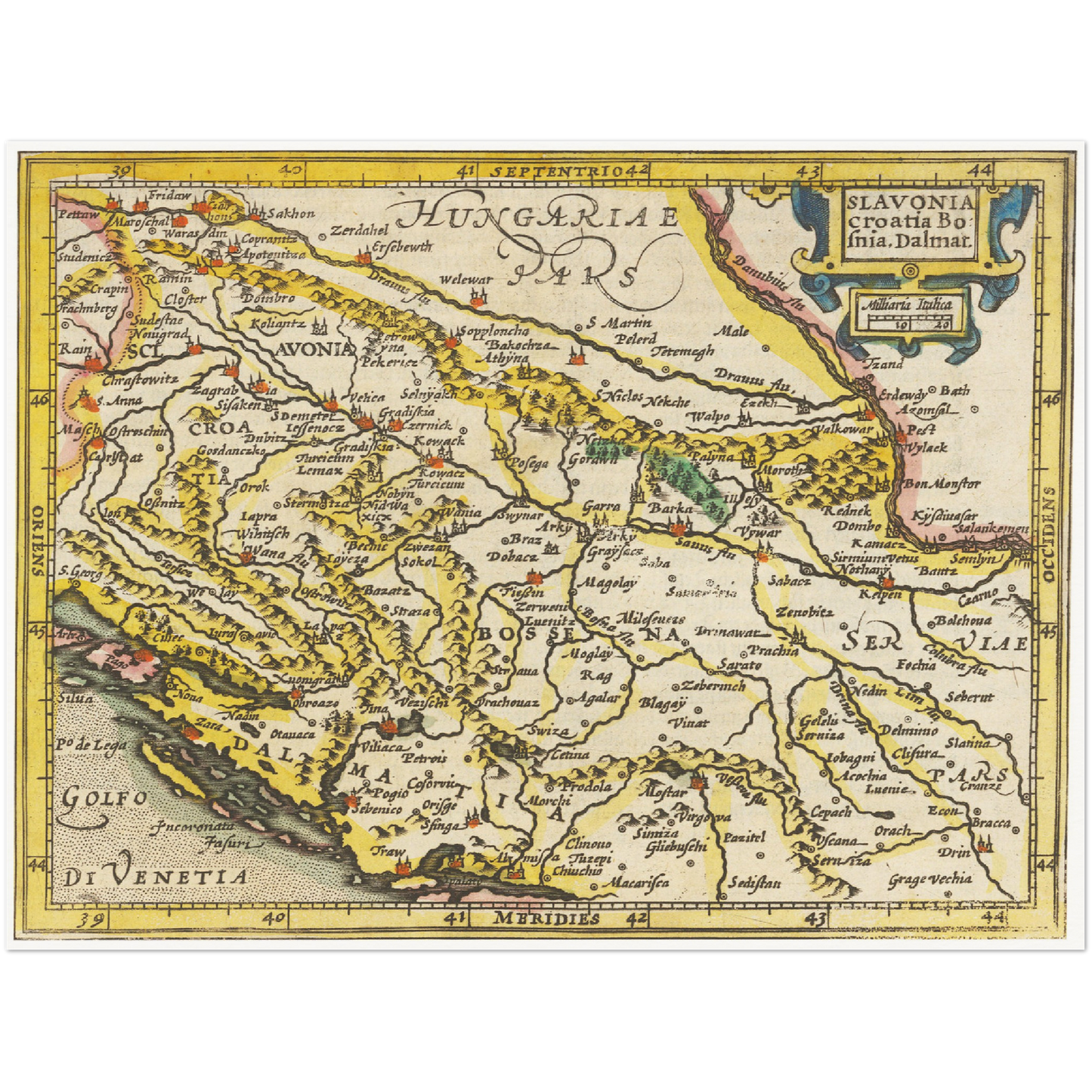 Historische Landkarte Balkan um 1609