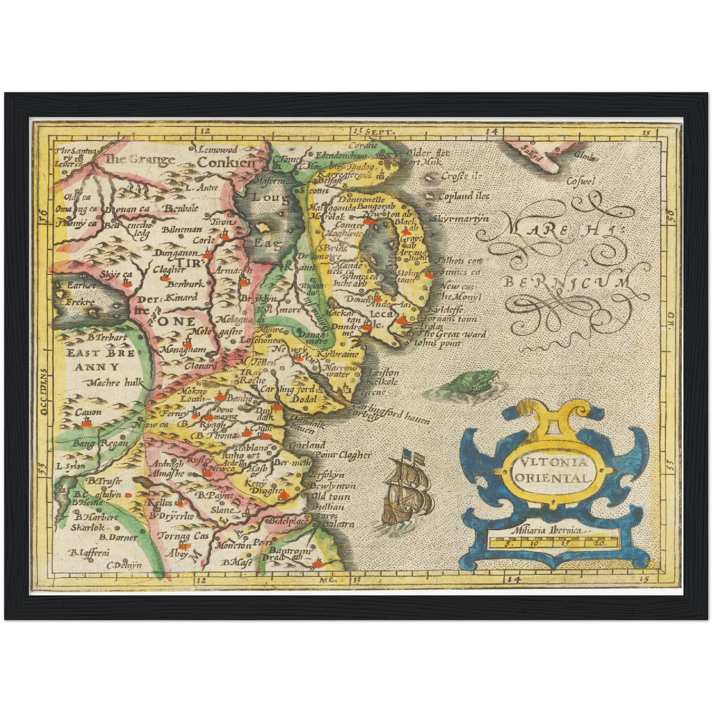 Historische Landkarte Dublin um 1609