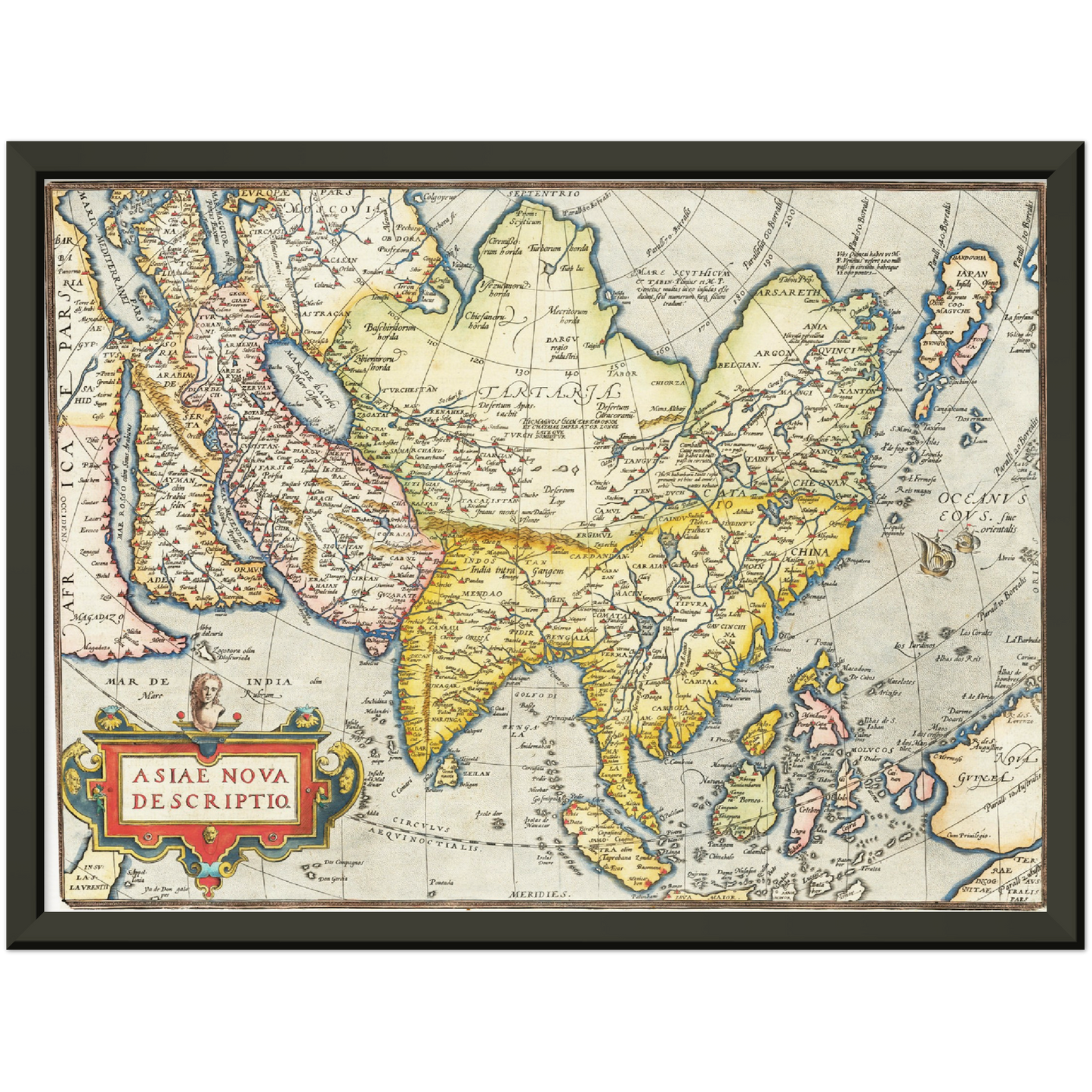 Historische Landkarte Asien um 1570