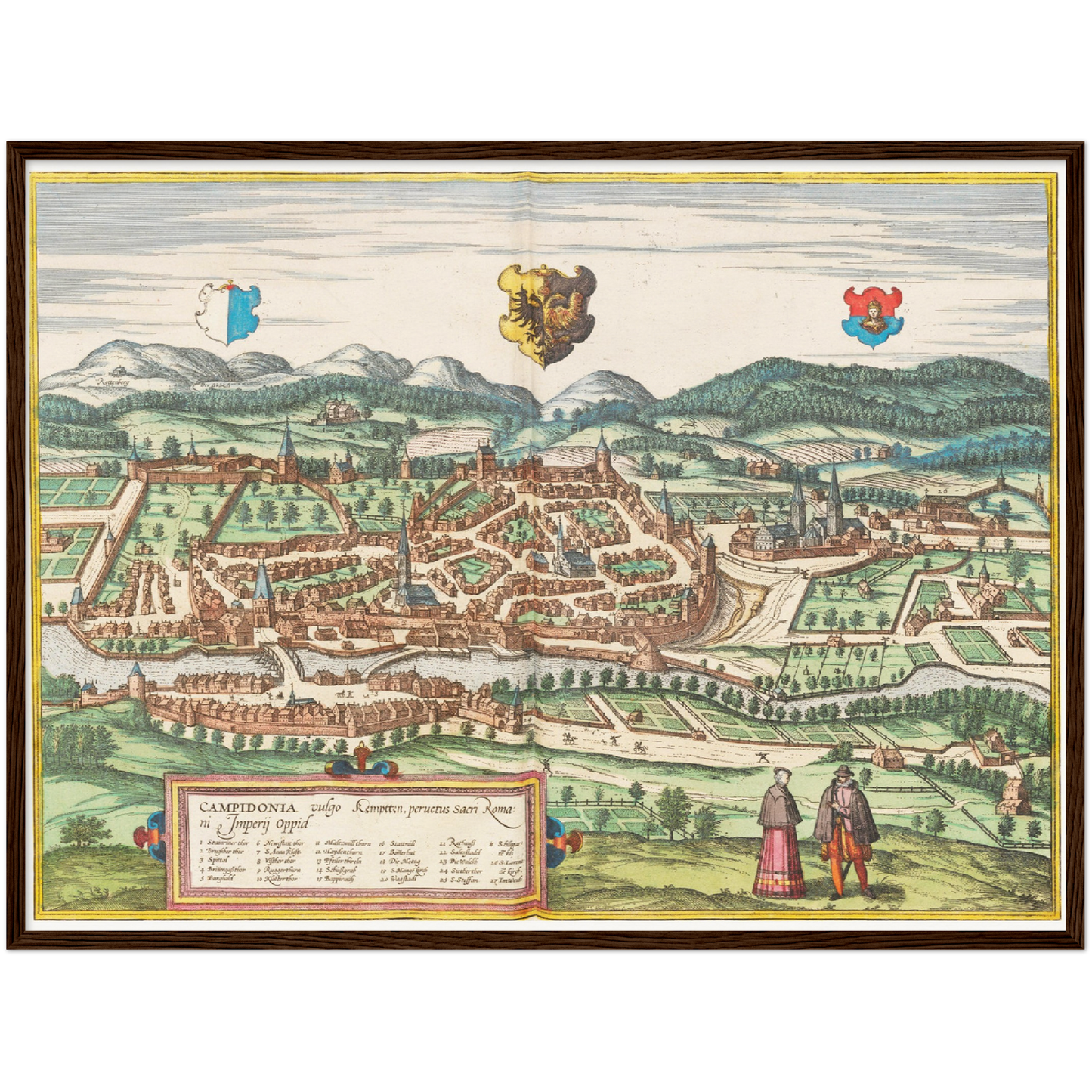 Historische Stadtansicht Kempten um 1575