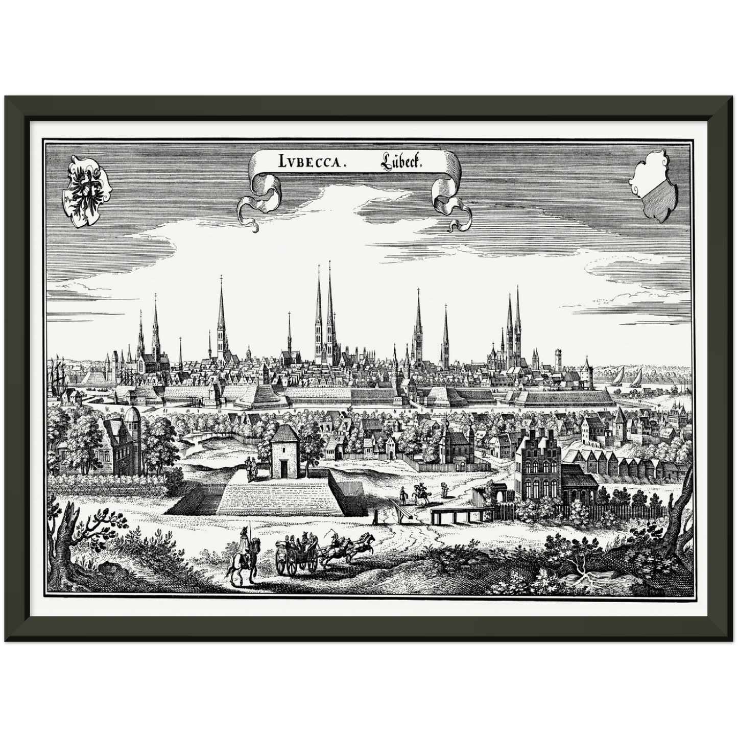 Historische Stadtansicht Lübeck um 1641