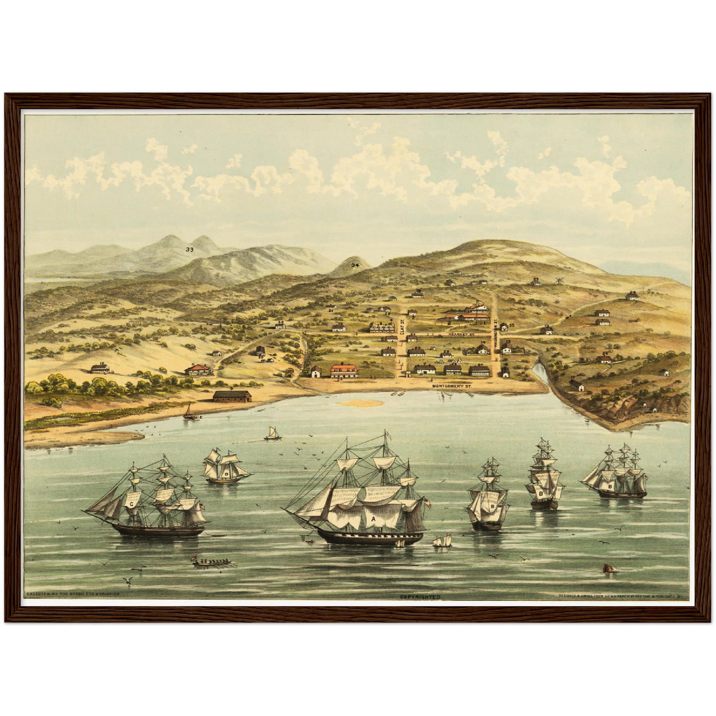 Historische Stadtansicht San Francisco um 1846