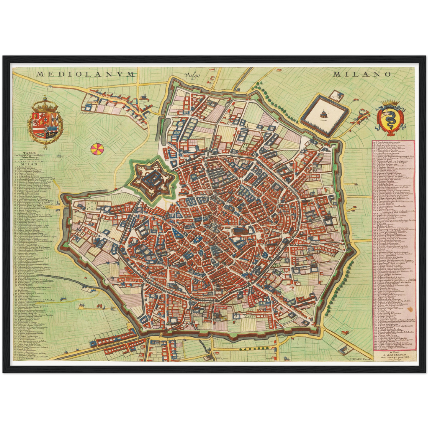 Historischer Stadtplan Mailand um 1700
