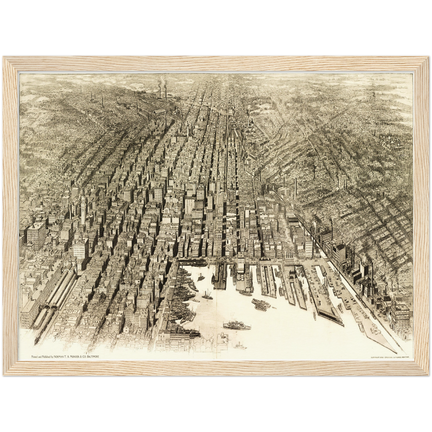 Historische Stadtansicht Baltimore um 1911