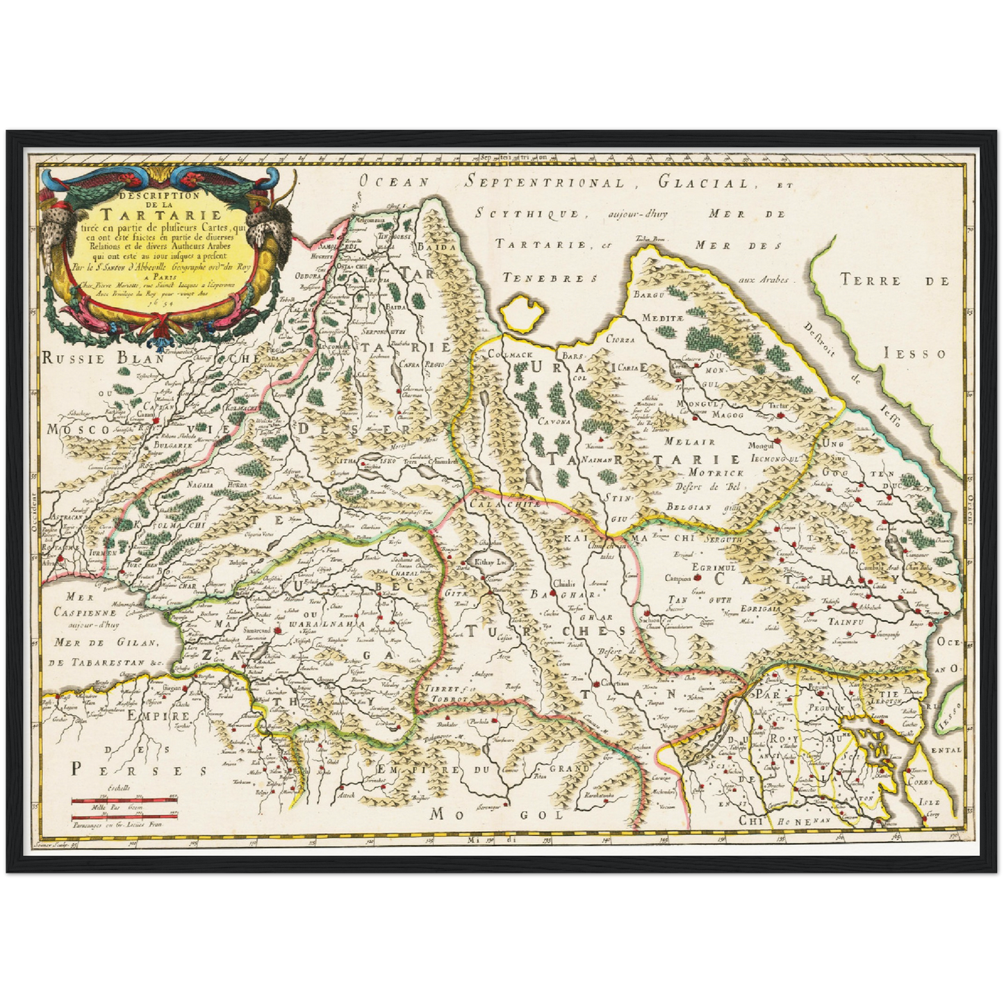 Historische Landkarte Tartarien um 1654