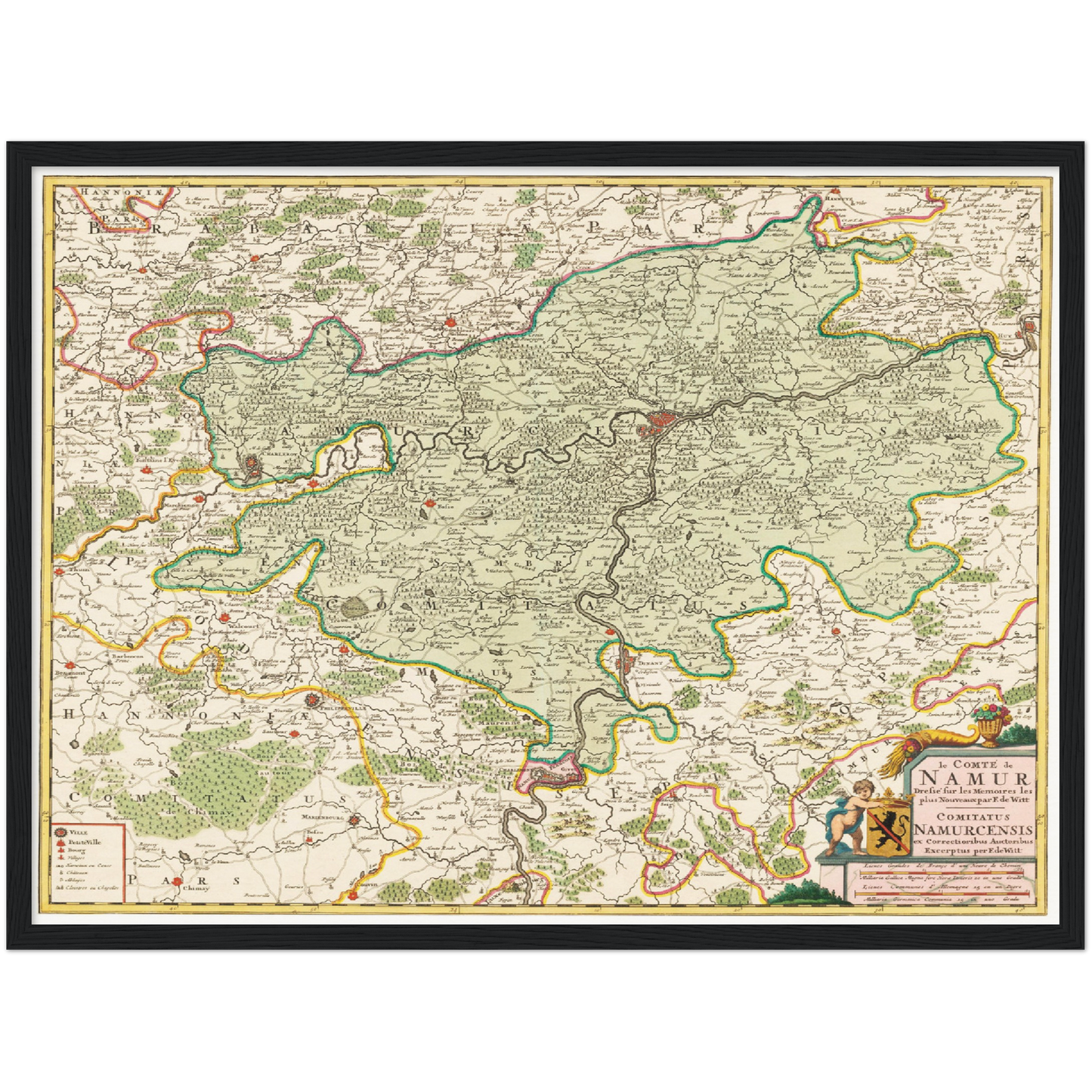 Historische Landkarte Namur um 1670