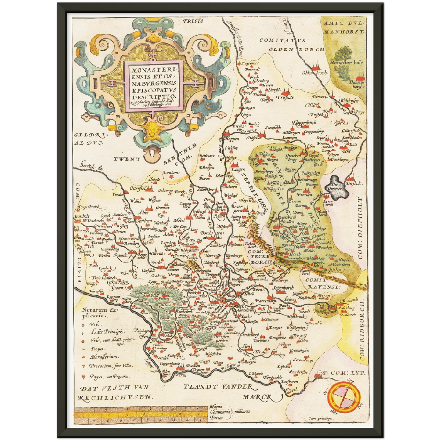 Historische Landkarte Osnabrück um 1609