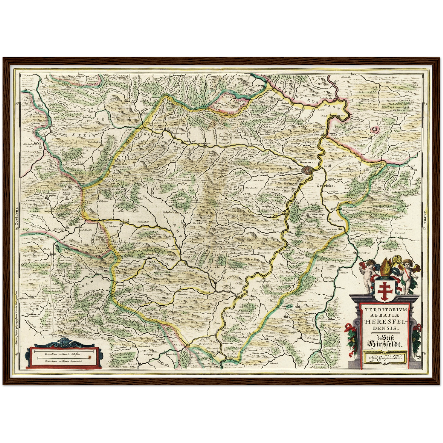 Historische Landkarte Bad Hersfeld um 1647