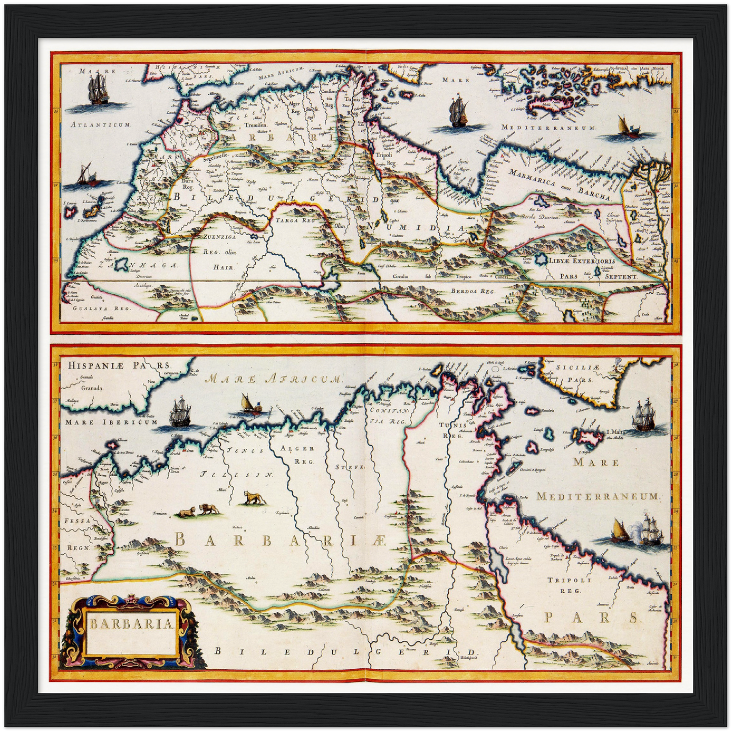 Historische Landkarte Maghreb um 1690