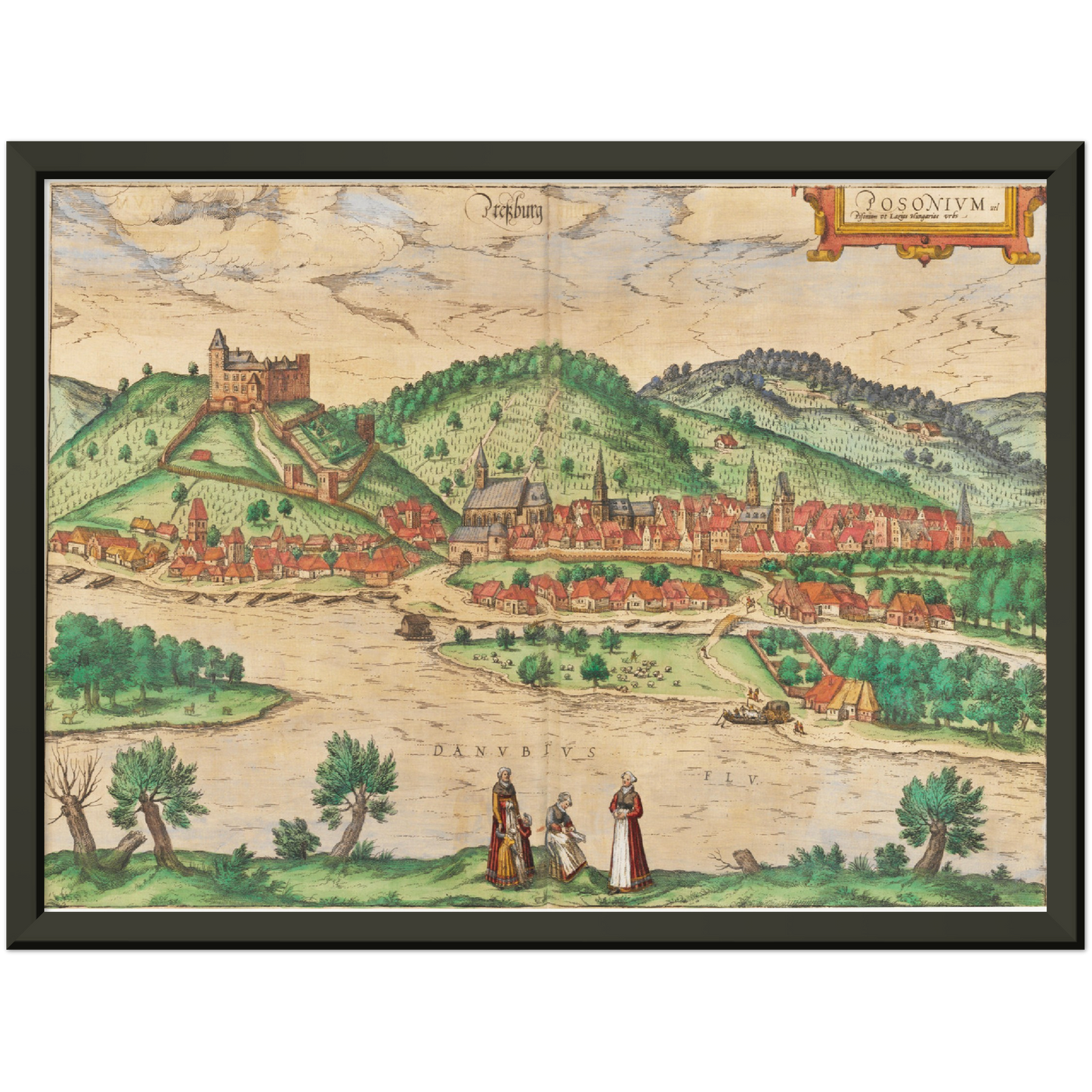 Historische Stadtansicht Bratislava um 1592
