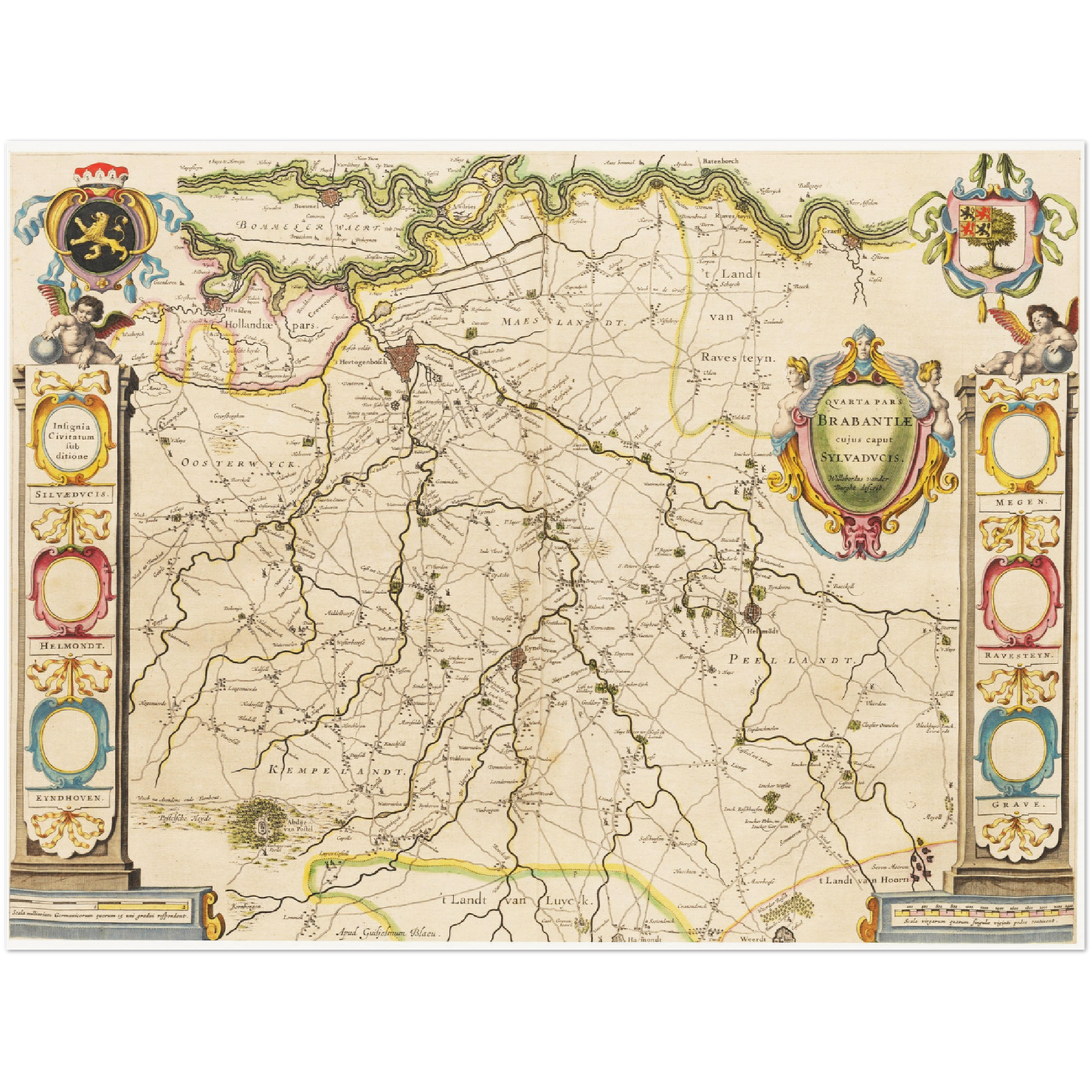 Historische Landkarte Brabant um 1635
