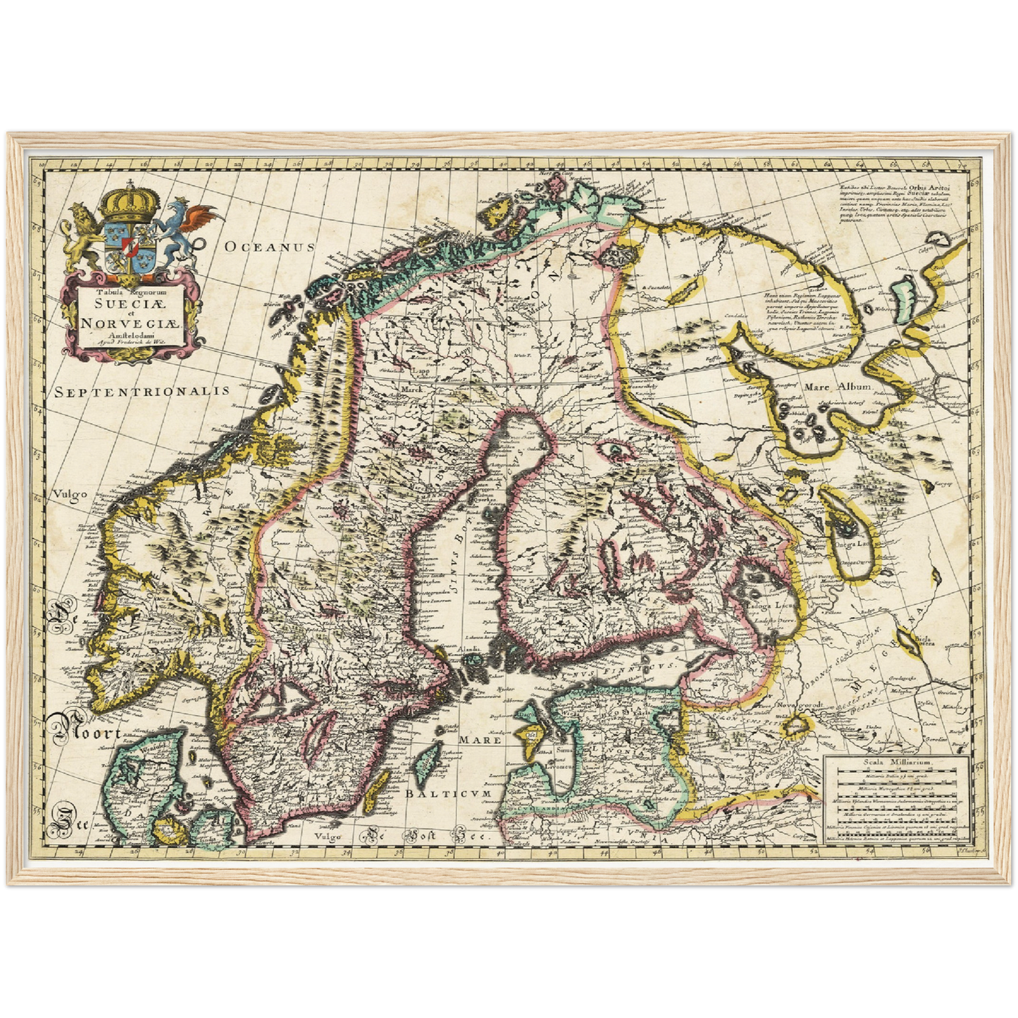 Historische Landkarte Skandinavien um 1680