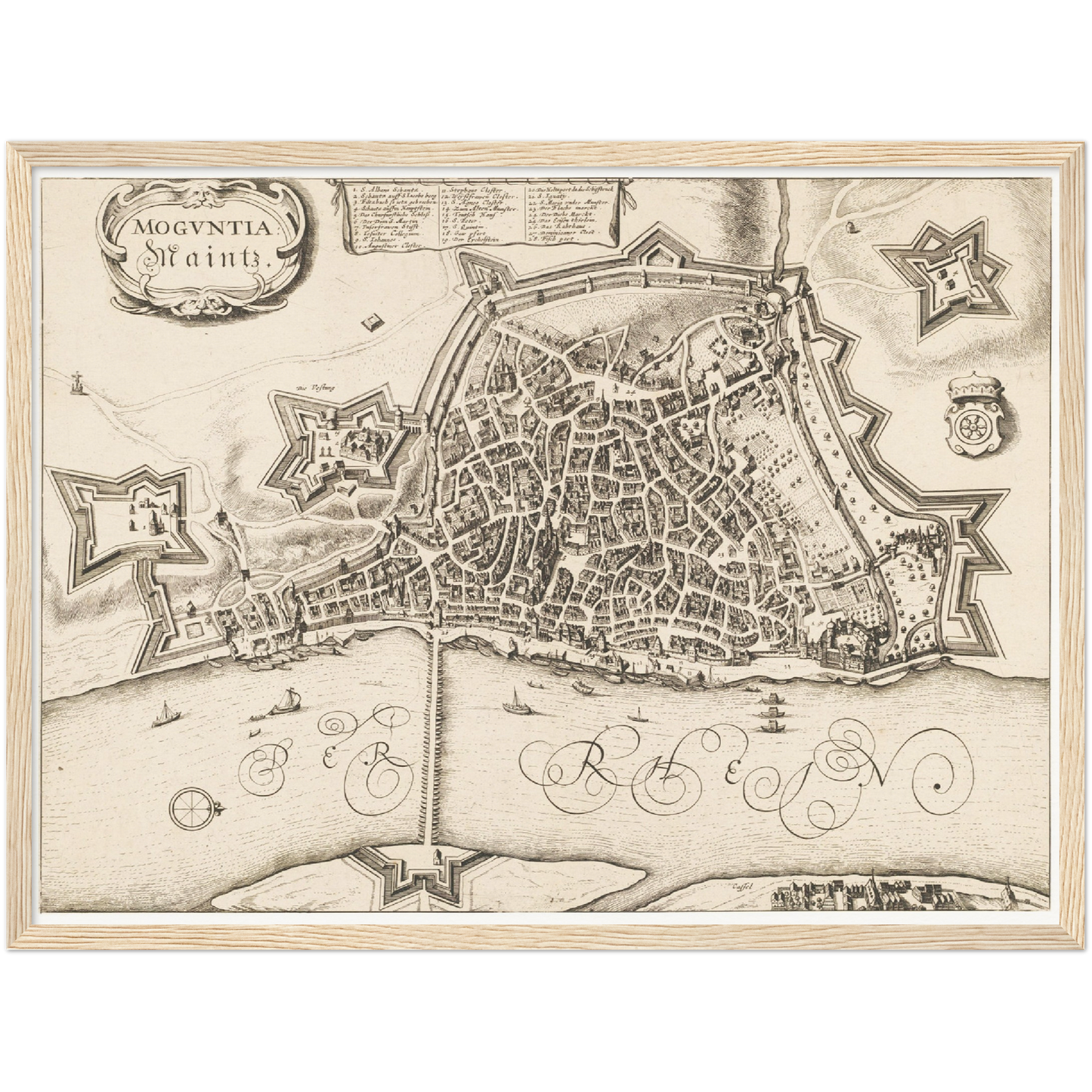 Historischer Stadtplan Mainz um 1670