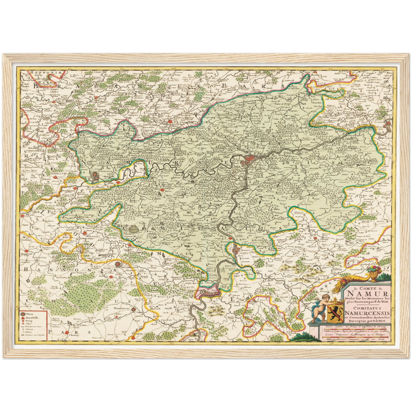 Historische Landkarte Namur um 1670