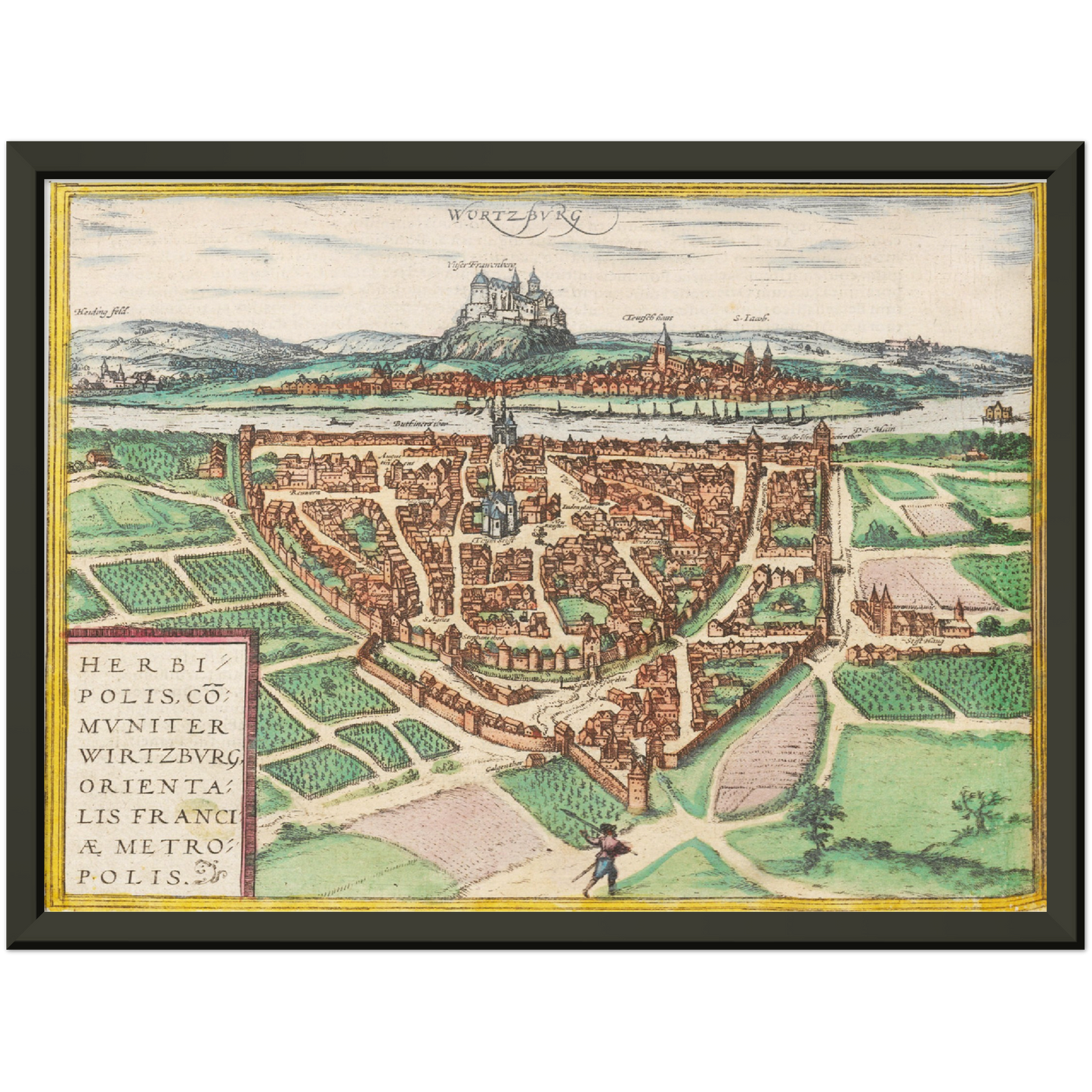 Historische Stadtansicht Würzburg um 1612