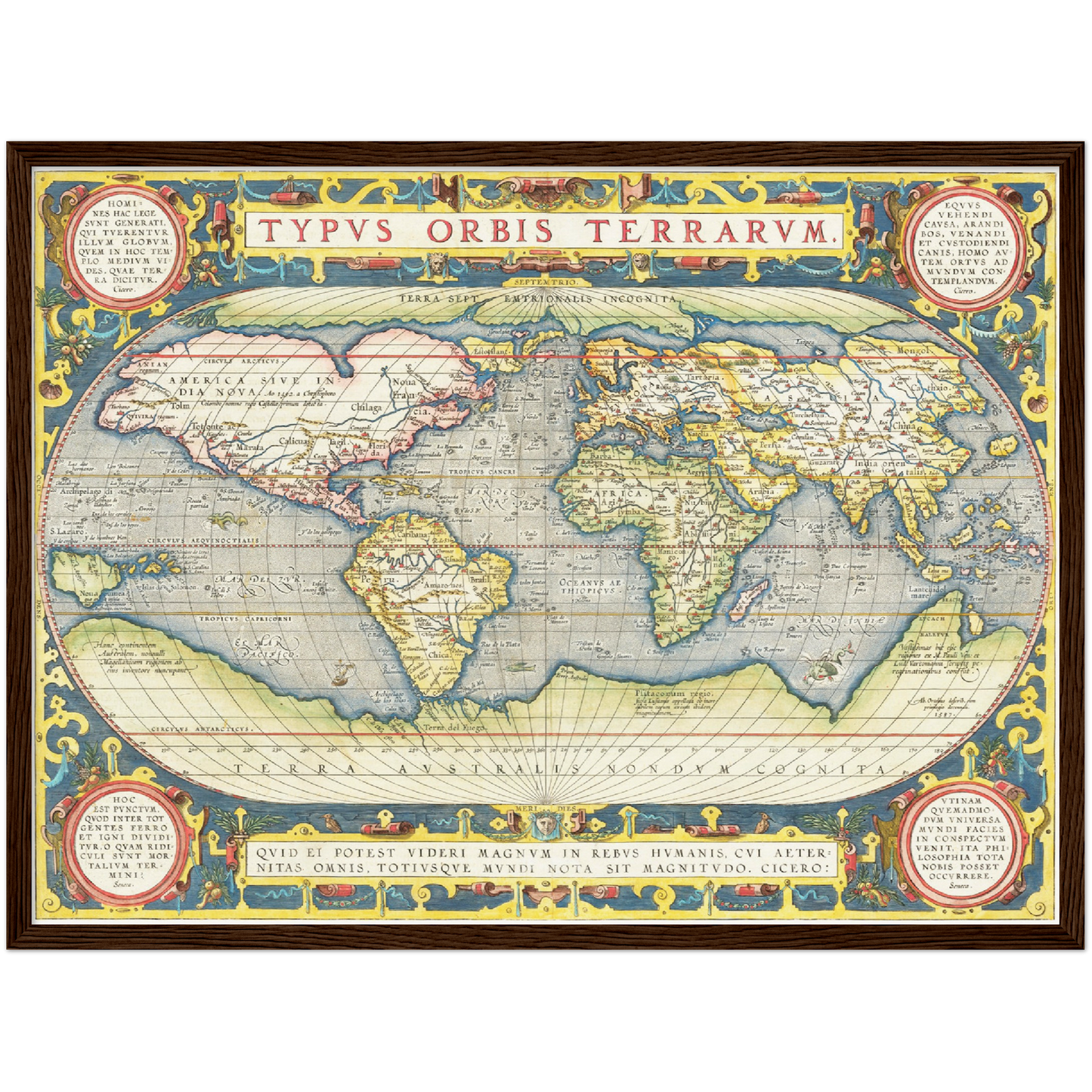 Historische Weltkarte um 1570