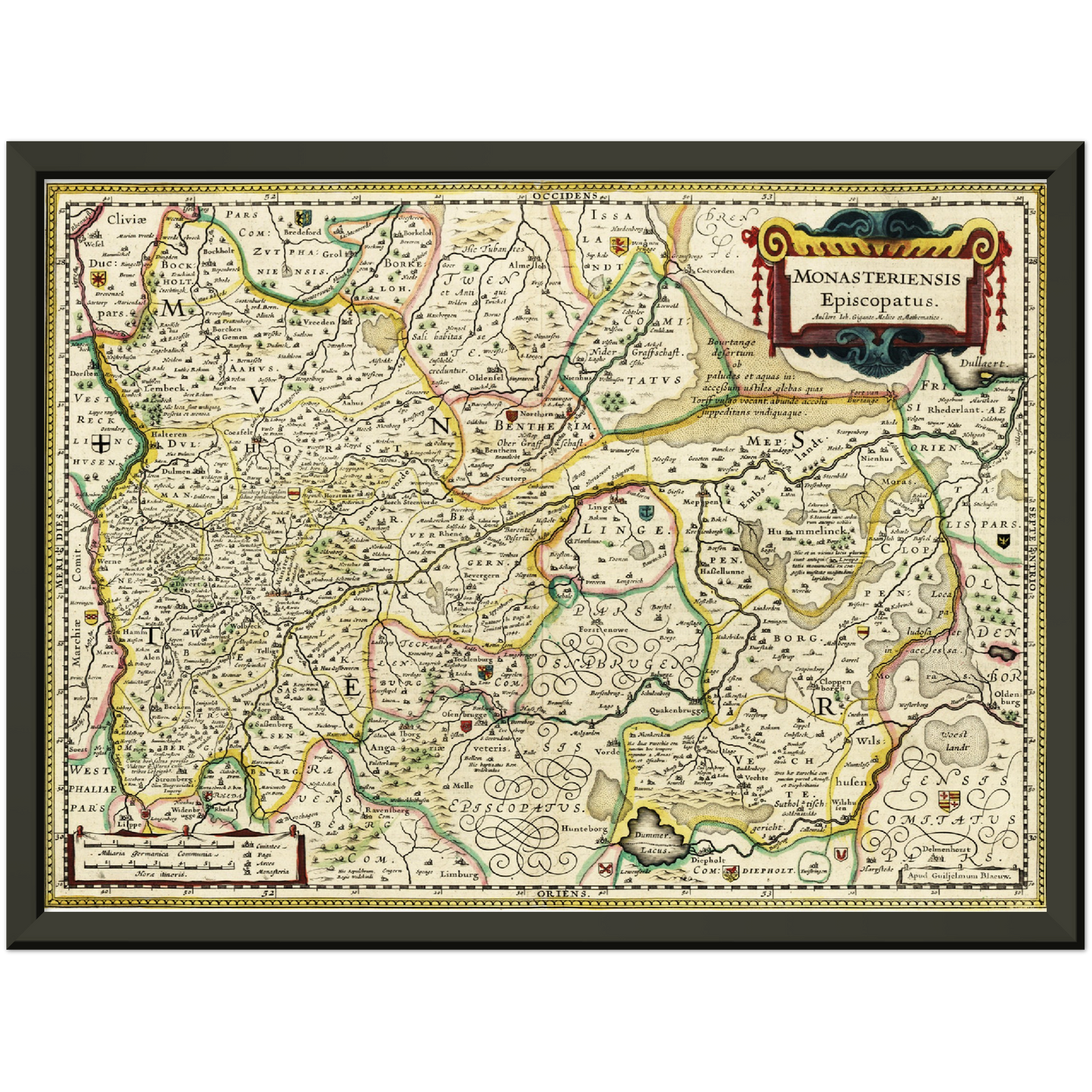 Historische Landkarte Münster um 1650