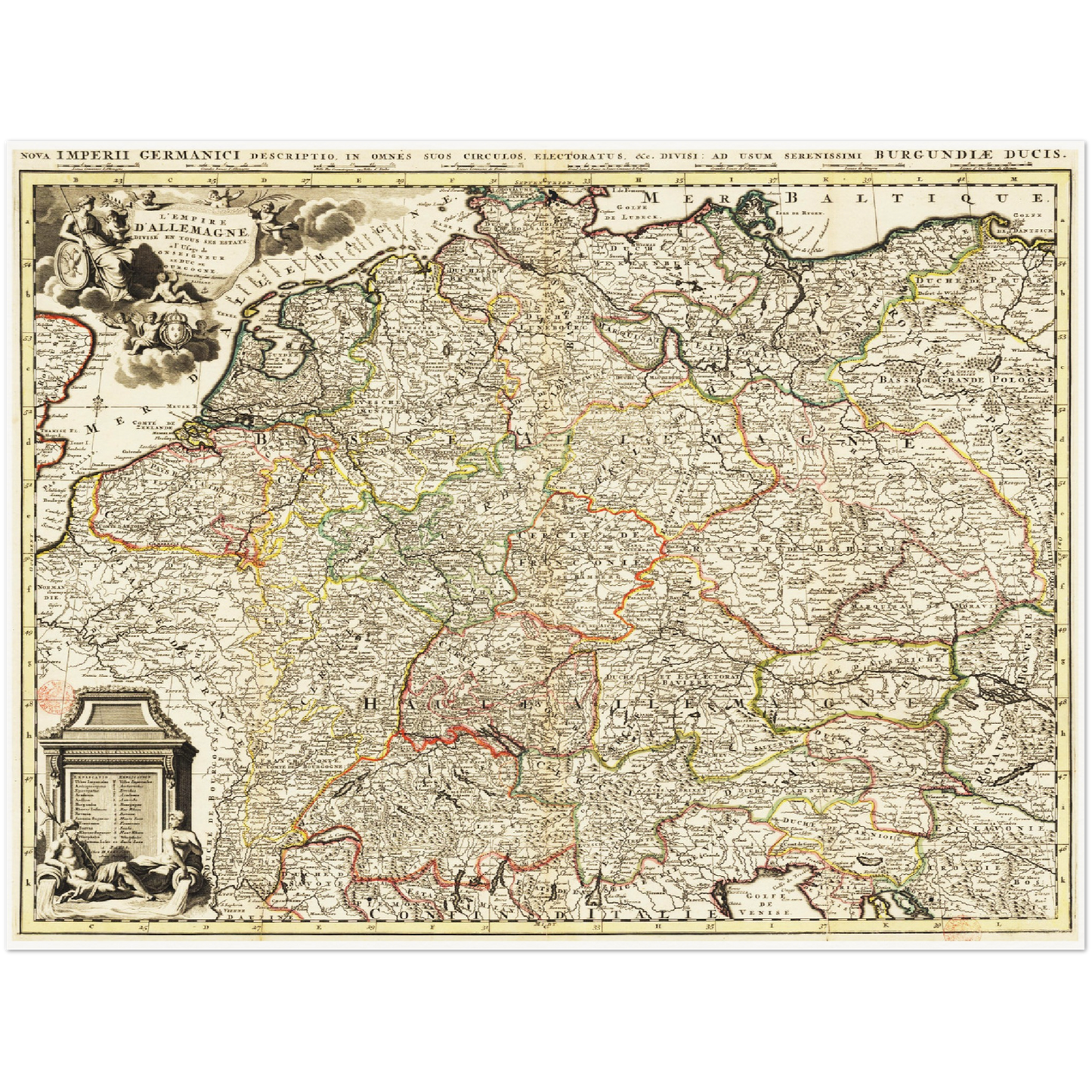 Historische Landkarte Deutschland um 1690