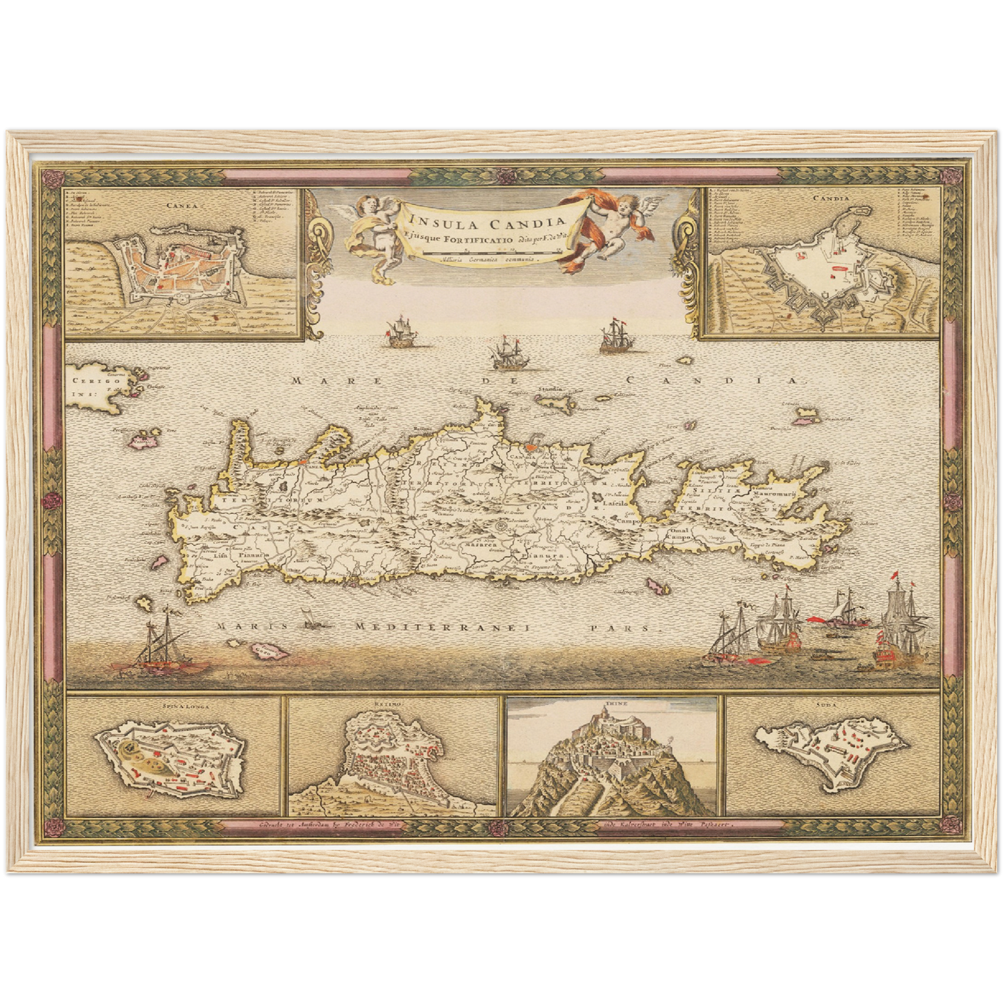 Historische Landkarte Kreta um 1698