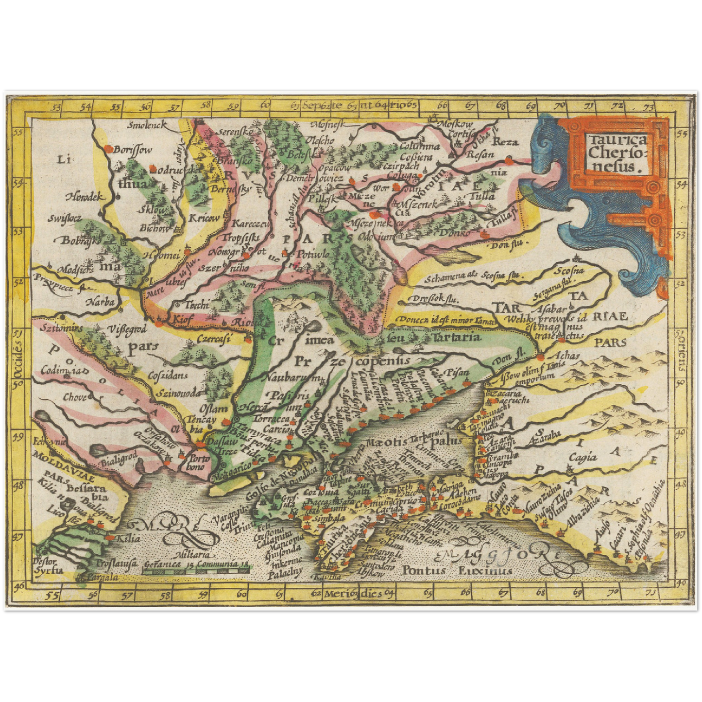 Historische Landkarte Ukraine um 1609