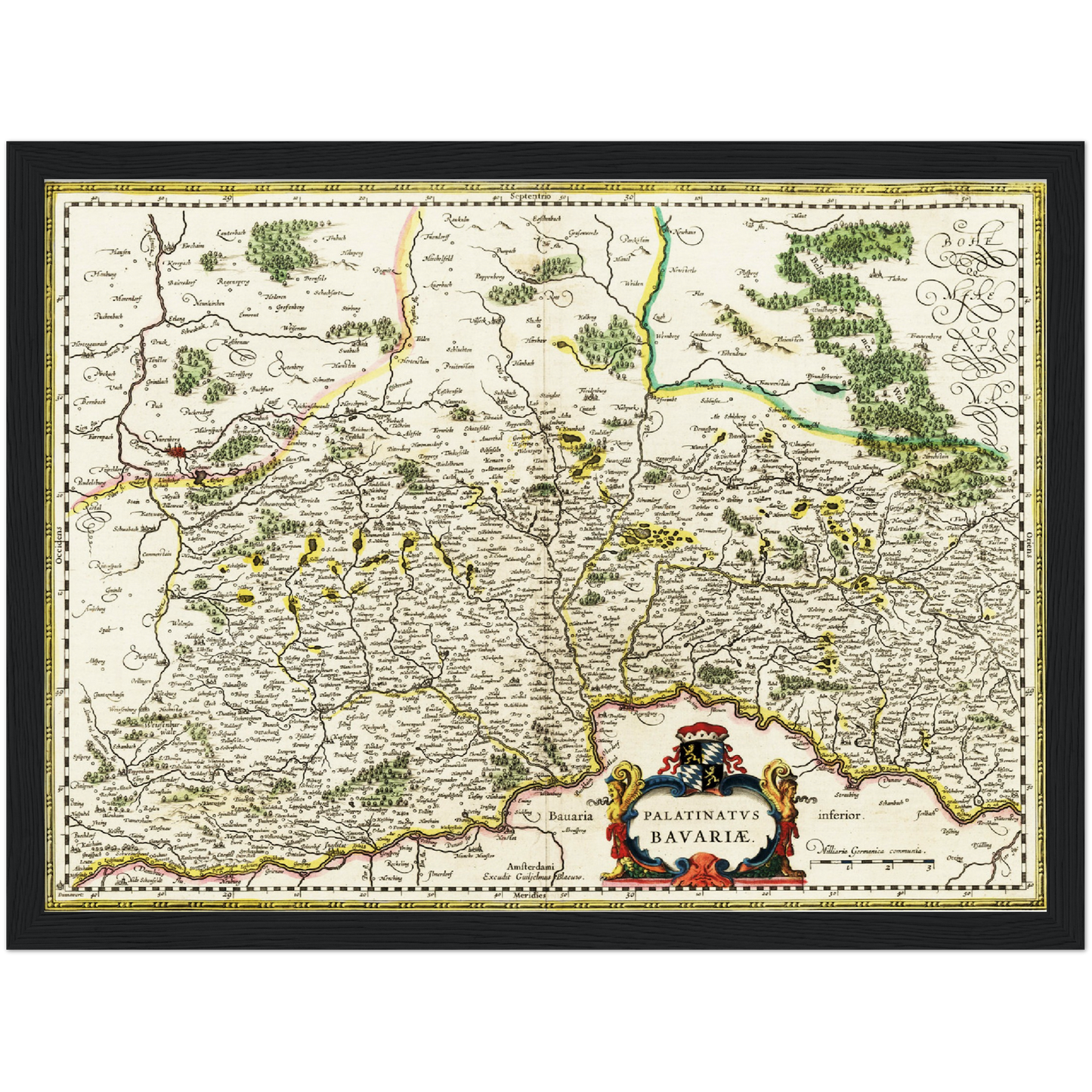Historische Landkarte Oberpfalz um 1647