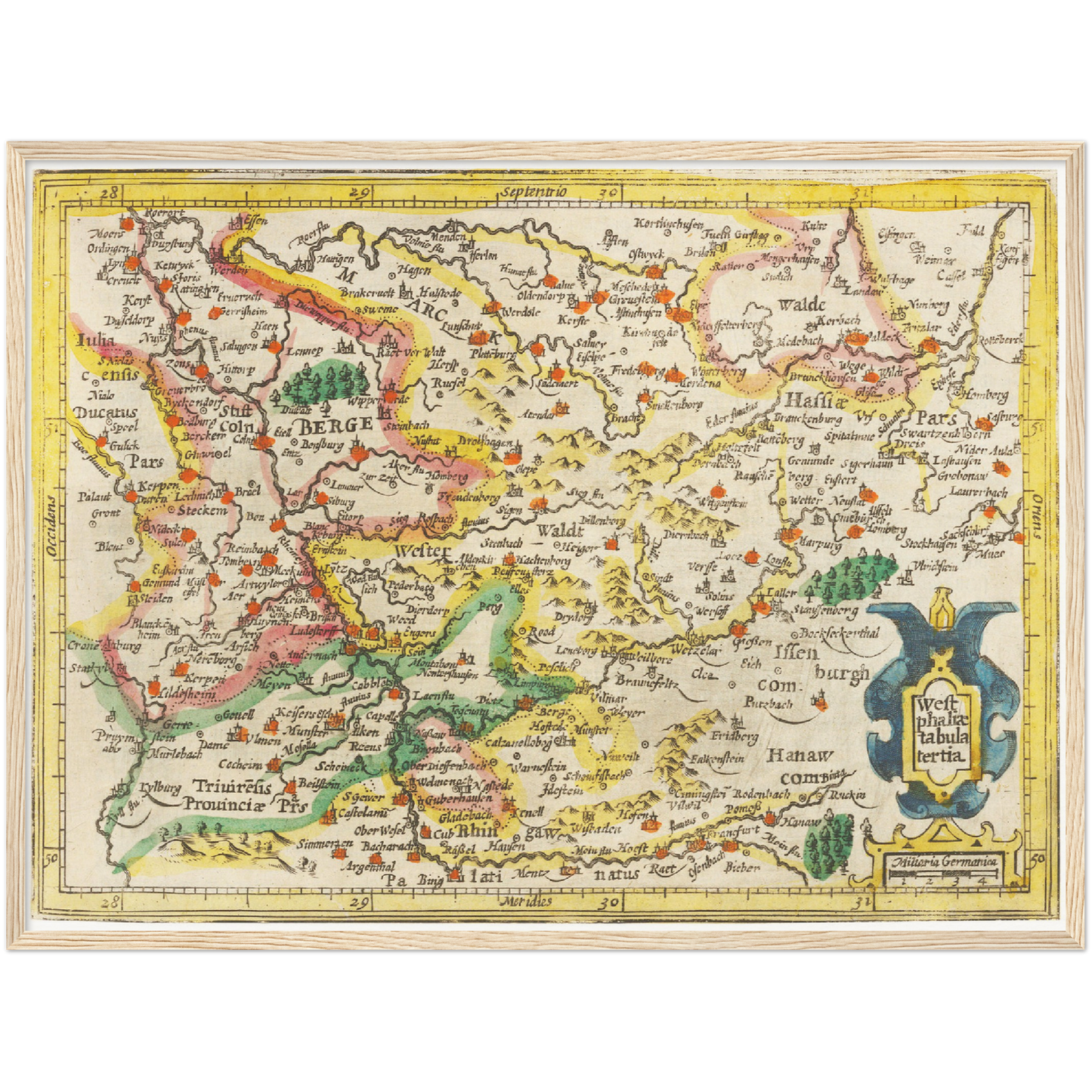 Historische Landkarte Sauerland um 1609