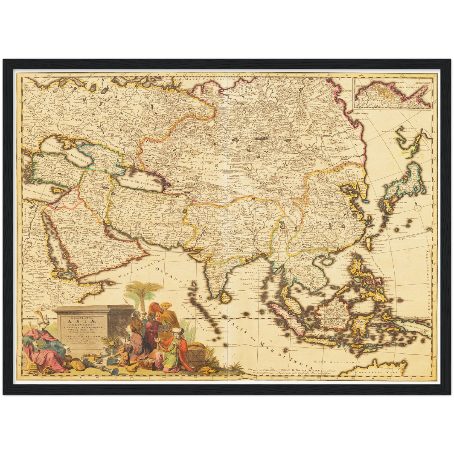 Historische Landkarte Asien um 1694