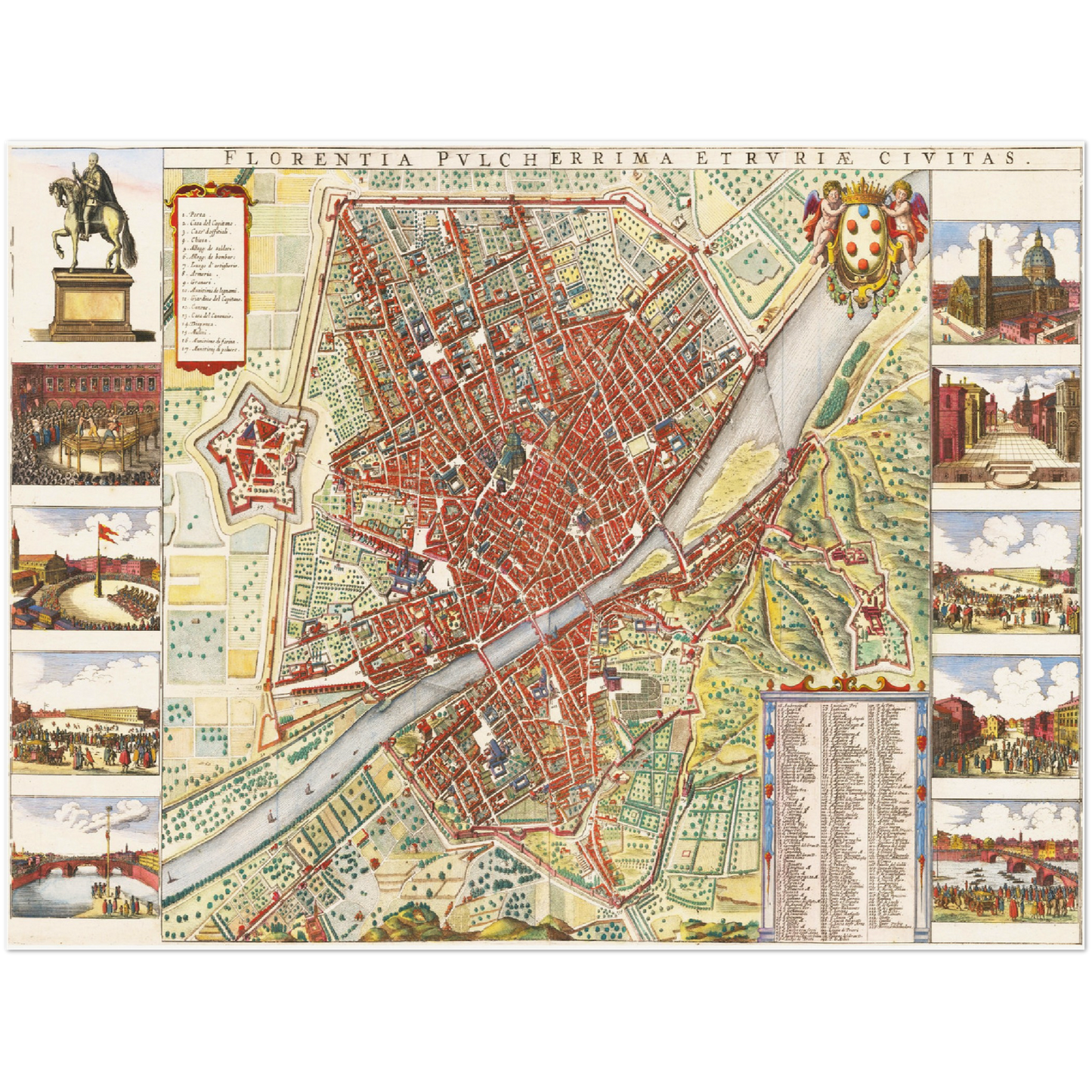 Historischer Stadtplan Florenz um 1660