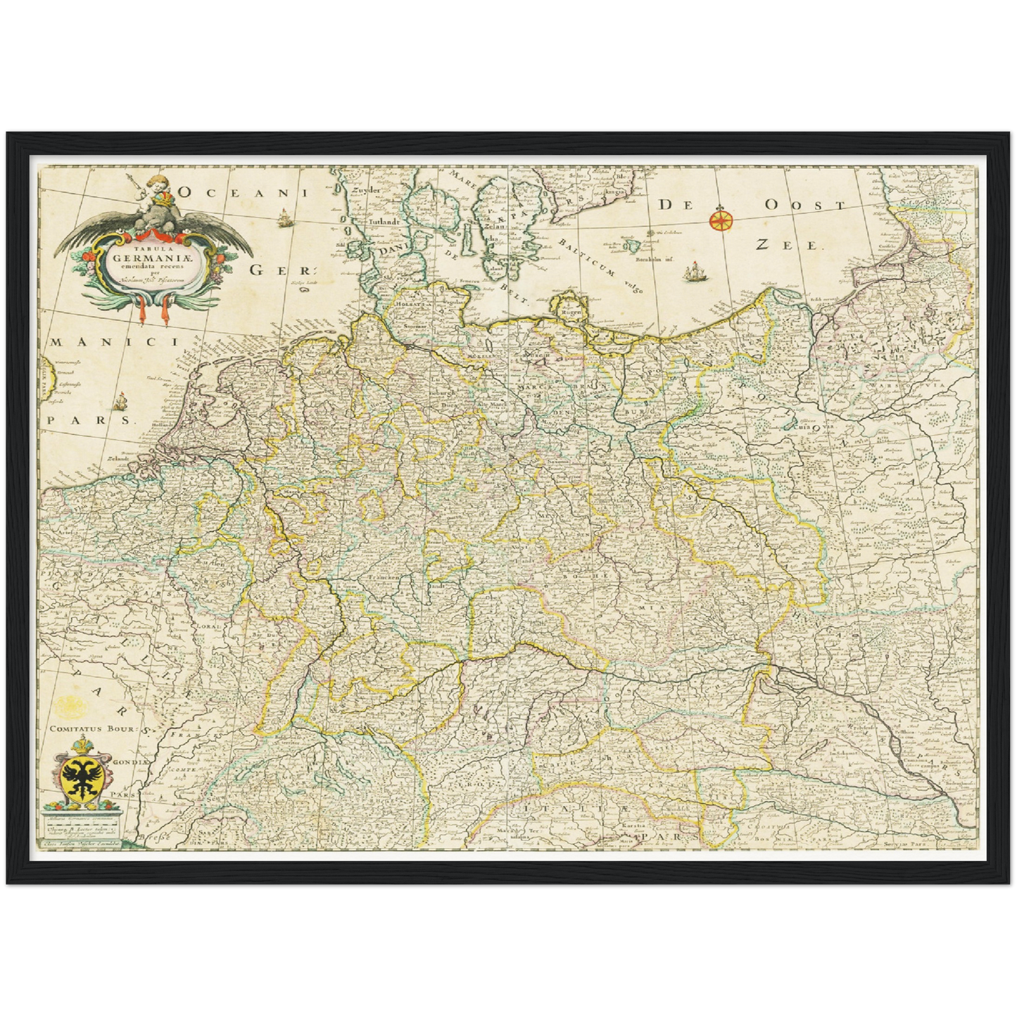 Historische Landkarte Deutschland um 1650