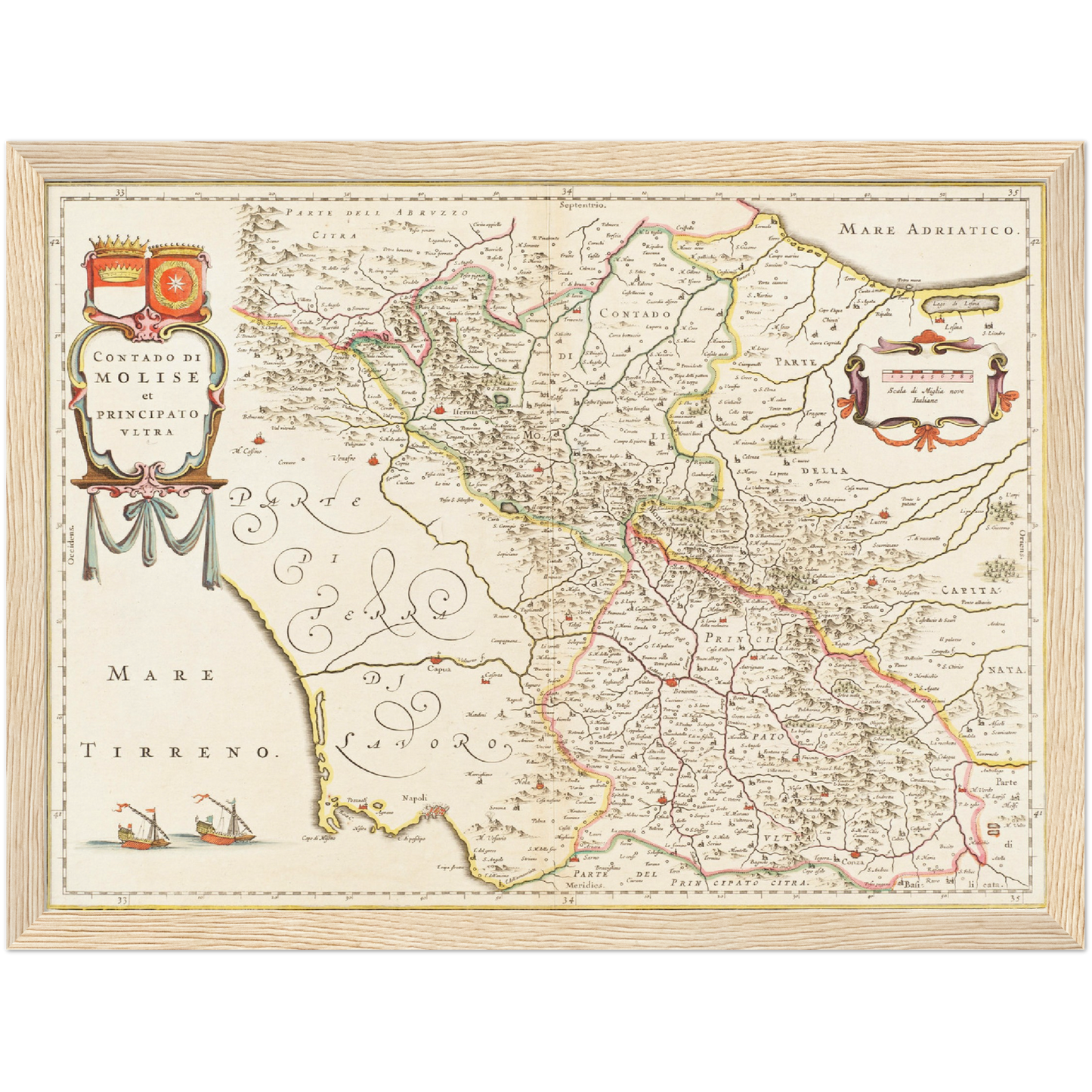 Historische Landkarte Molise um 1630