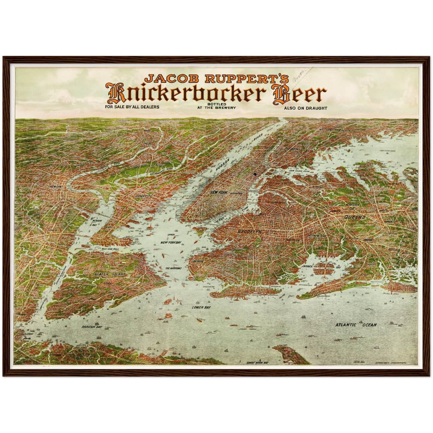 Historische Stadtansicht Greater New York City um 1912