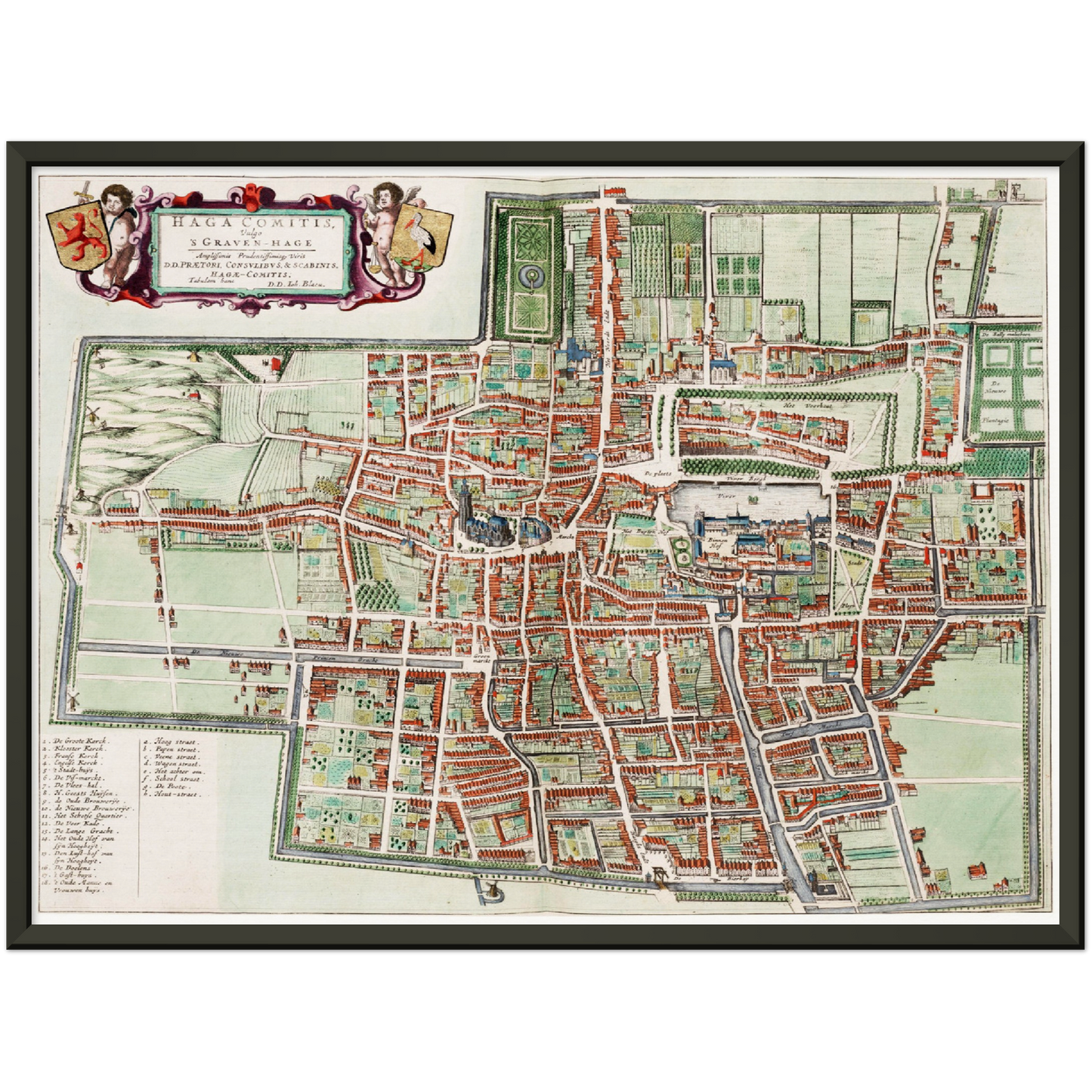 Historischer Stadtplan Den Haag um 1649