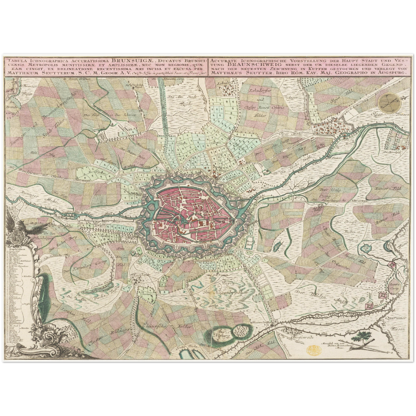 Historischer Stadtplan Braunschweig um 1750