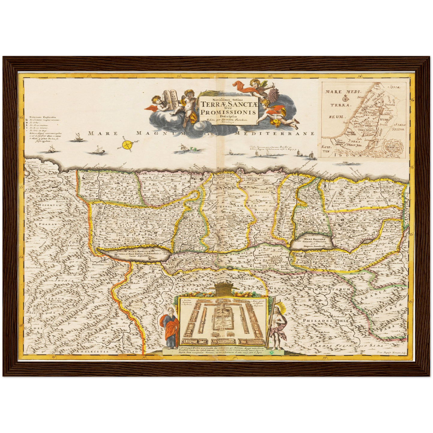 Historische Landkarte Heiliges Land um 1694